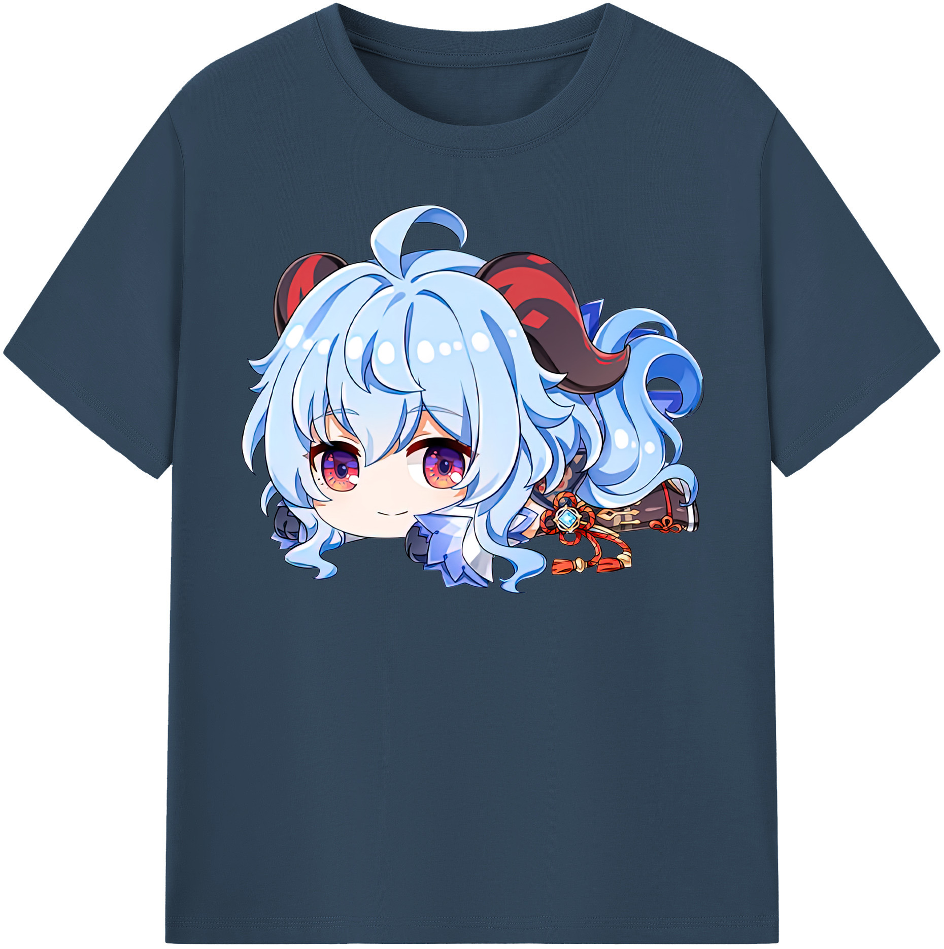 げんし神 甘雨 かんう genshin Ganyu 綿100％半袖Tシャツ（フロントプリント）