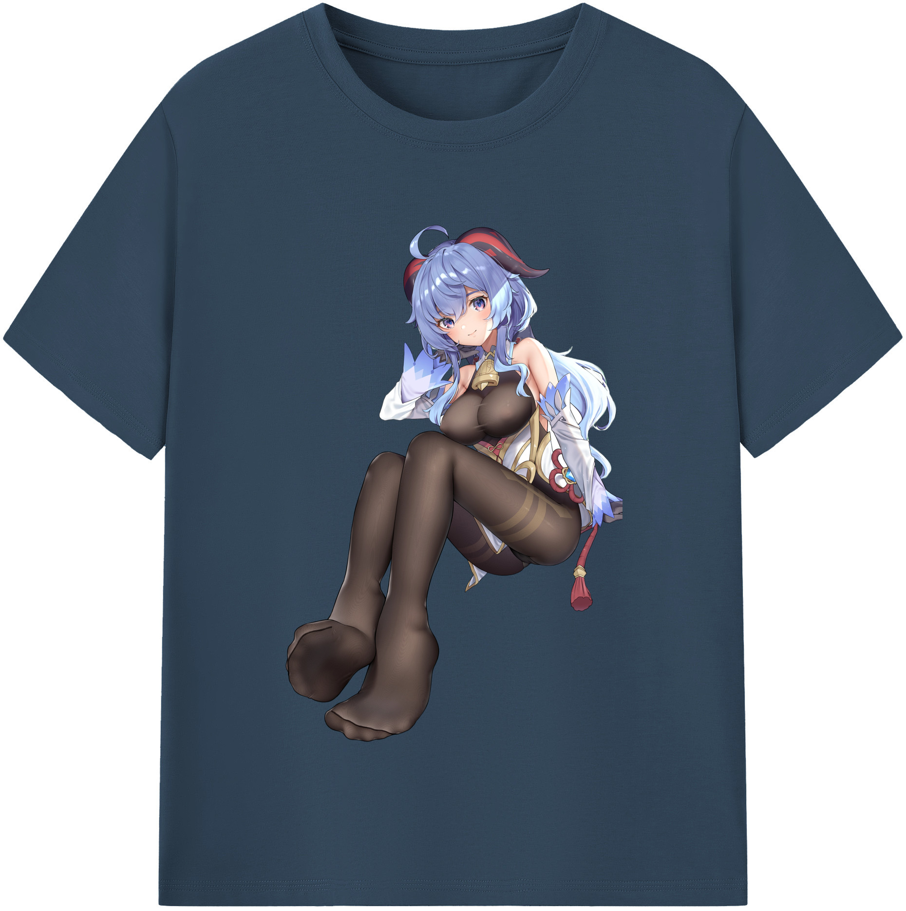 げんし神 甘雨 かんう genshin Ganyu 綿100％半袖Tシャツ（フロントプリント）