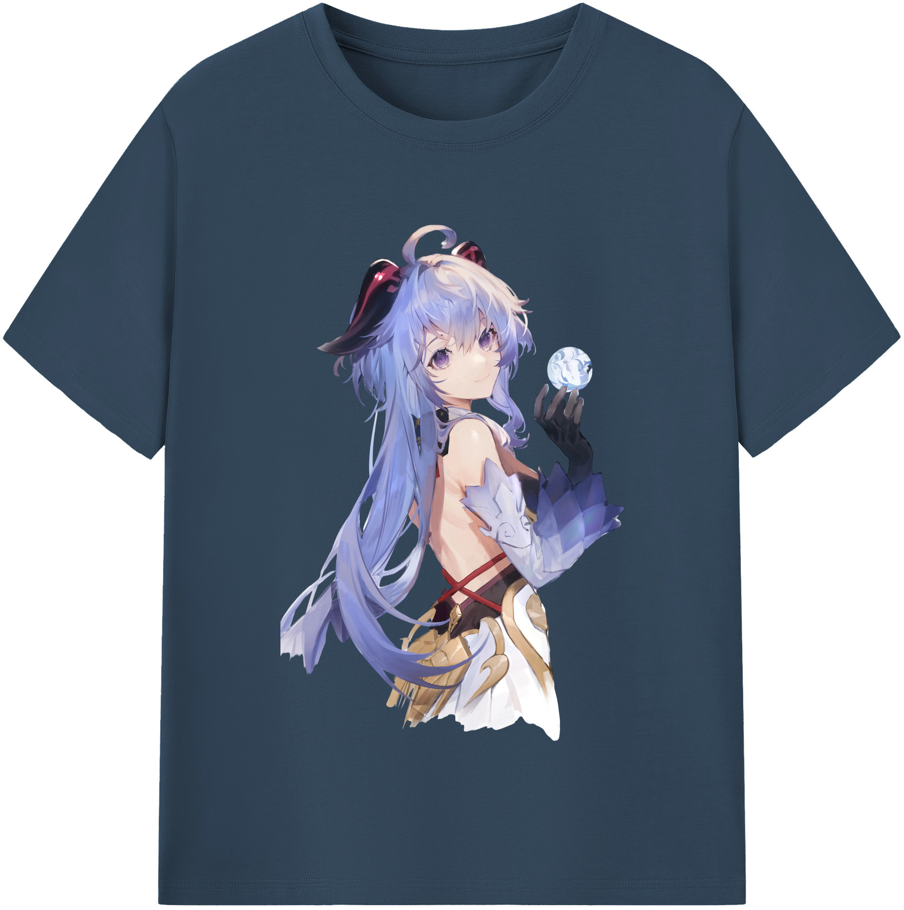 げんし神 甘雨 かんう genshin Ganyu 綿100％半袖Tシャツ（フロントプリント）