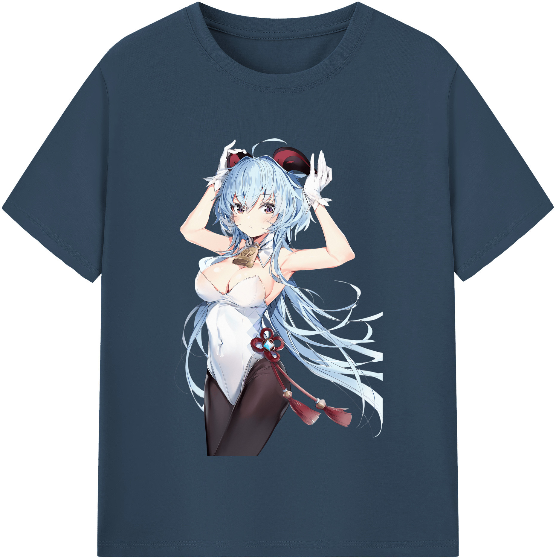 げんし神 甘雨 かんう genshin Ganyu 綿100％半袖Tシャツ（フロントプリント）
