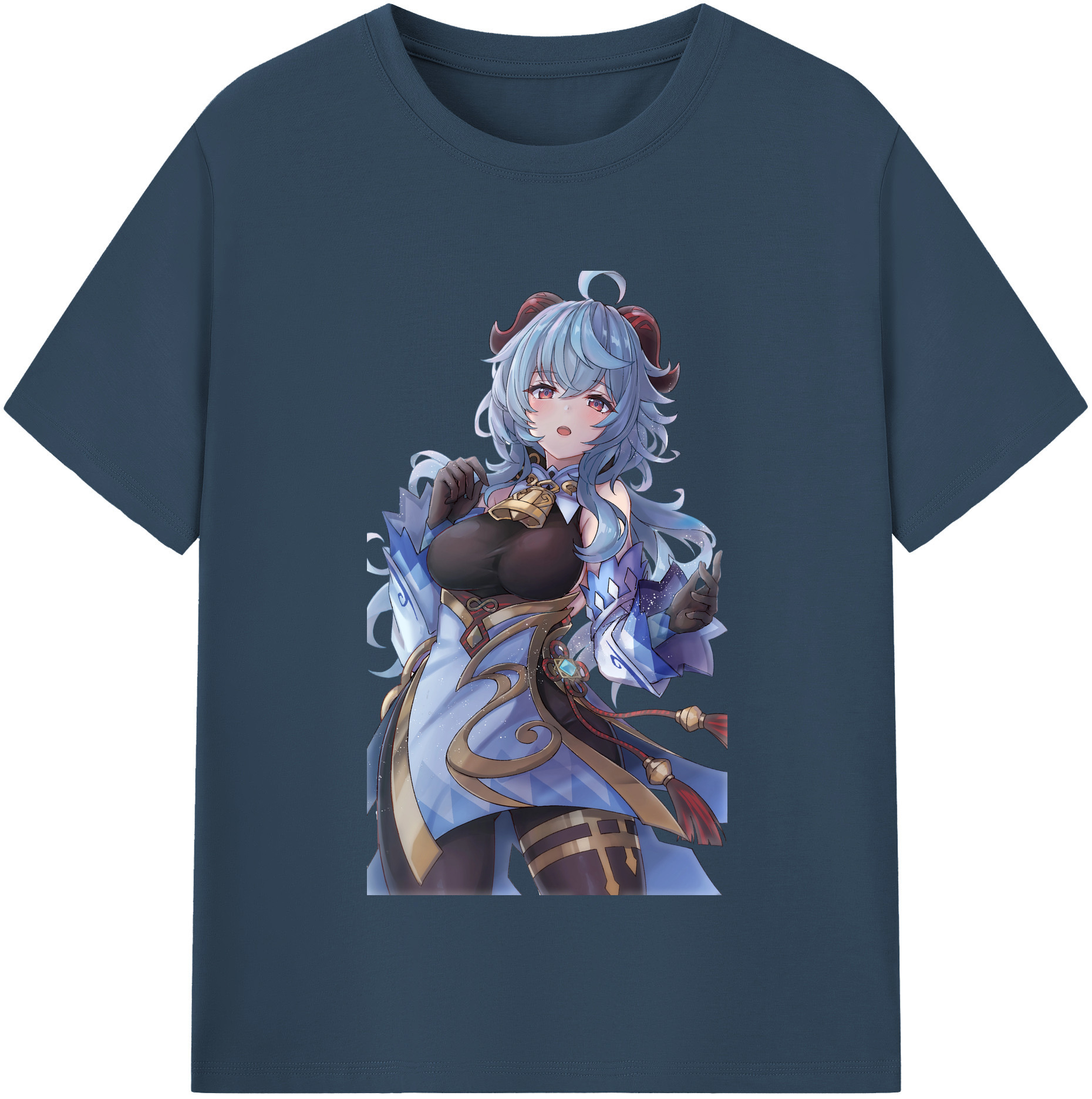 げんし神 甘雨 かんう genshin Ganyu 綿100％半袖Tシャツ（フロントプリント）