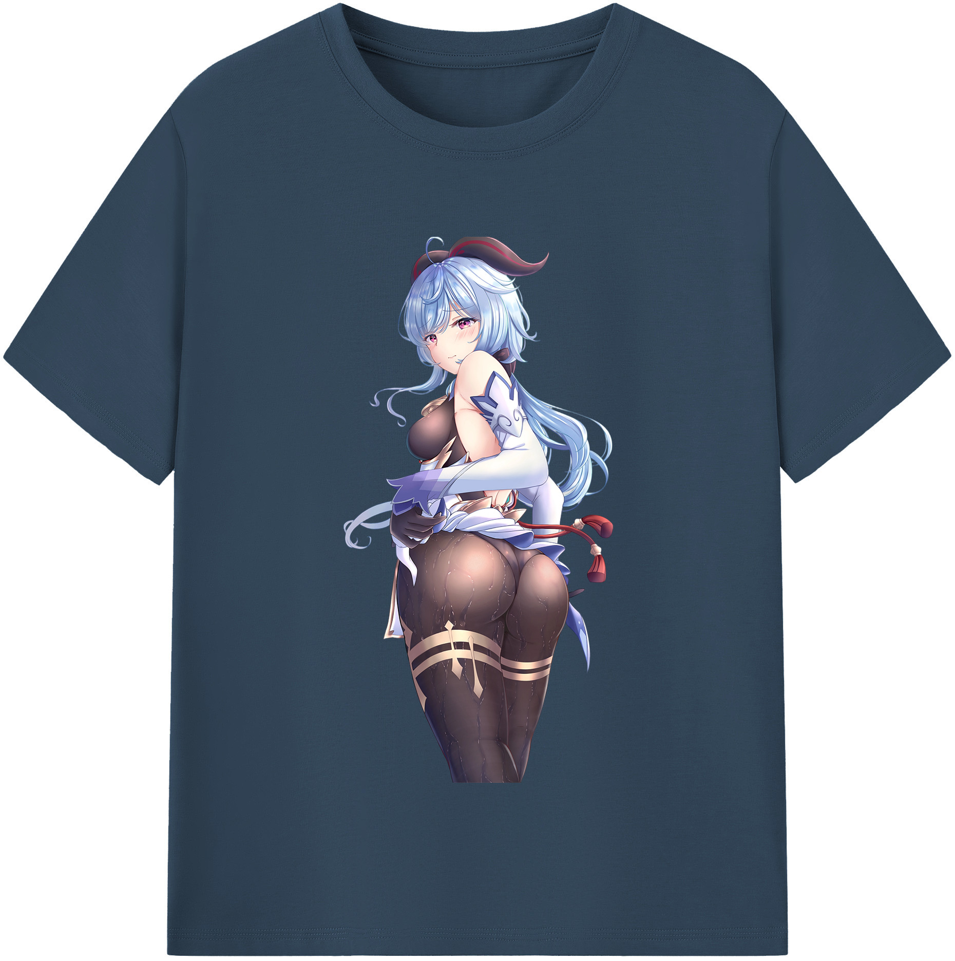 げんし神 甘雨 かんう genshin Ganyu 綿100％半袖Tシャツ（フロントプリント）