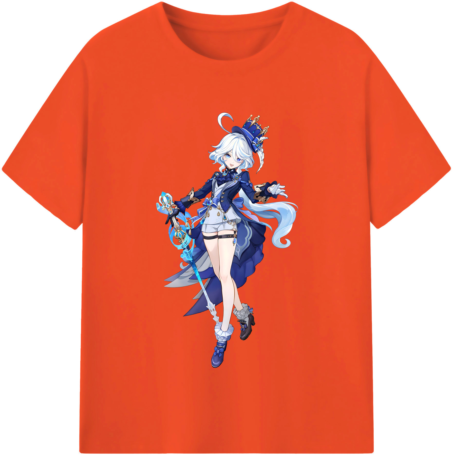 げんし神 フリーナ genshin Furina 綿100％半袖Tシャツ（フロントプリント）