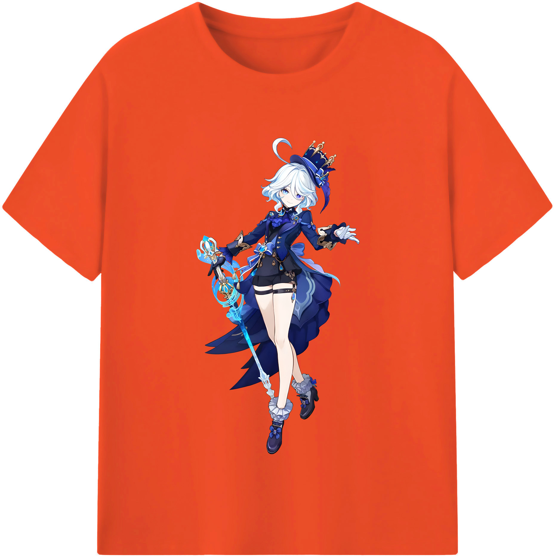 げんし神 フリーナ genshin Furina 綿100％半袖Tシャツ（フロントプリント）