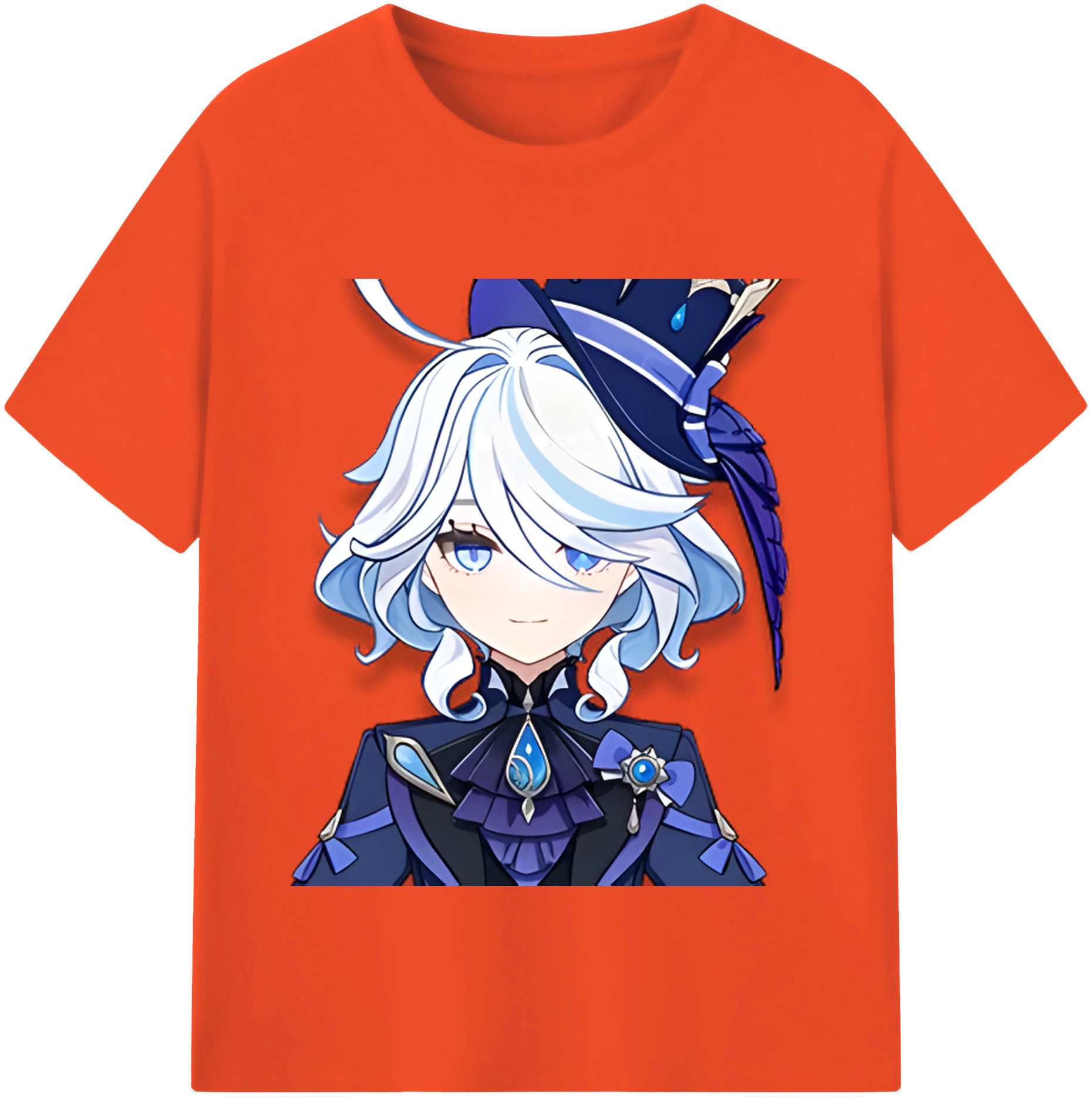 げんし神 フリーナ genshin Furina 綿100％半袖Tシャツ（フロントプリント）