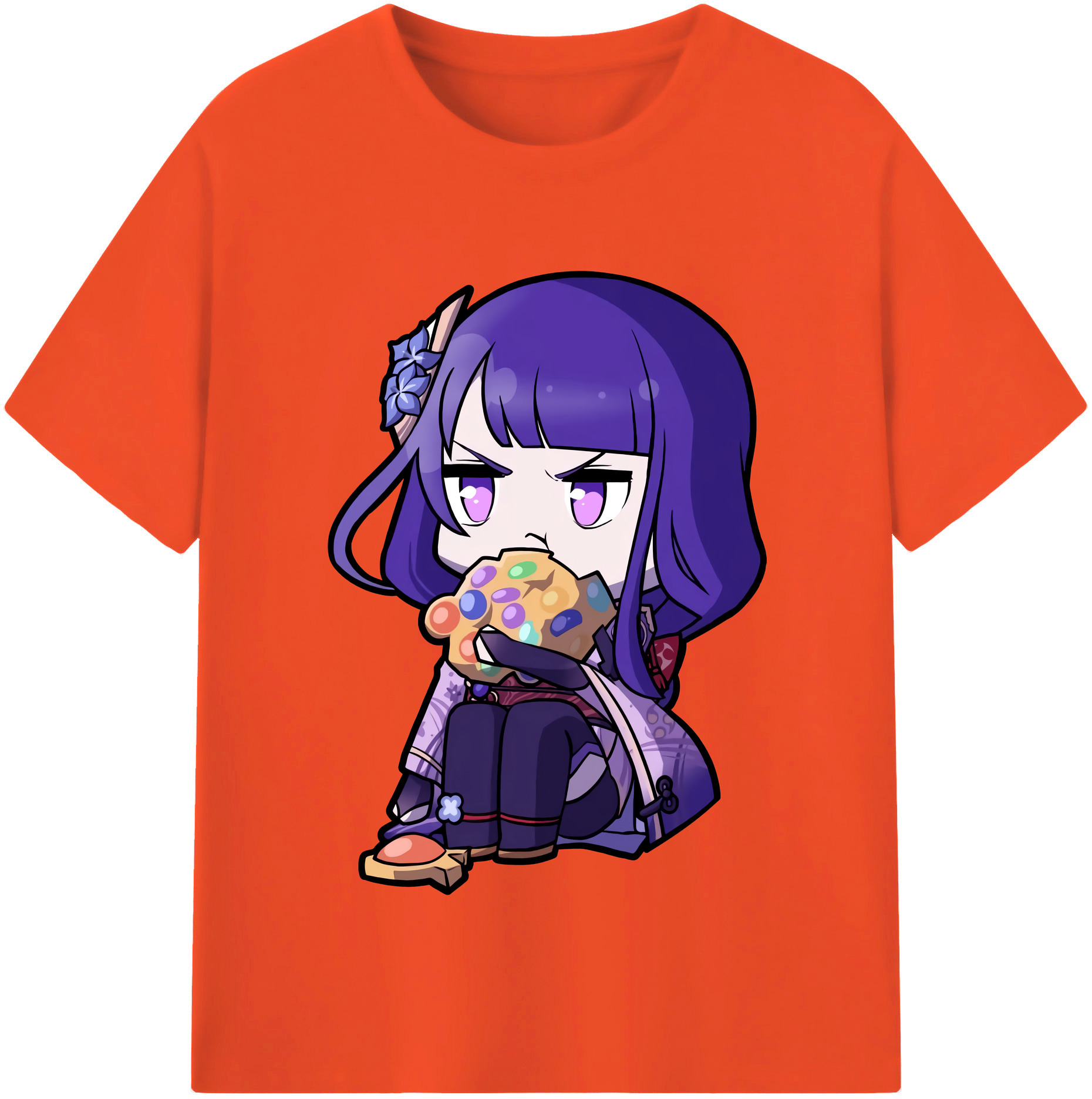 げんし神 雷電将軍 らいでんしょうぐん genshin Raiden Shogun 綿100％半袖Tシャツ（フロントプリント）