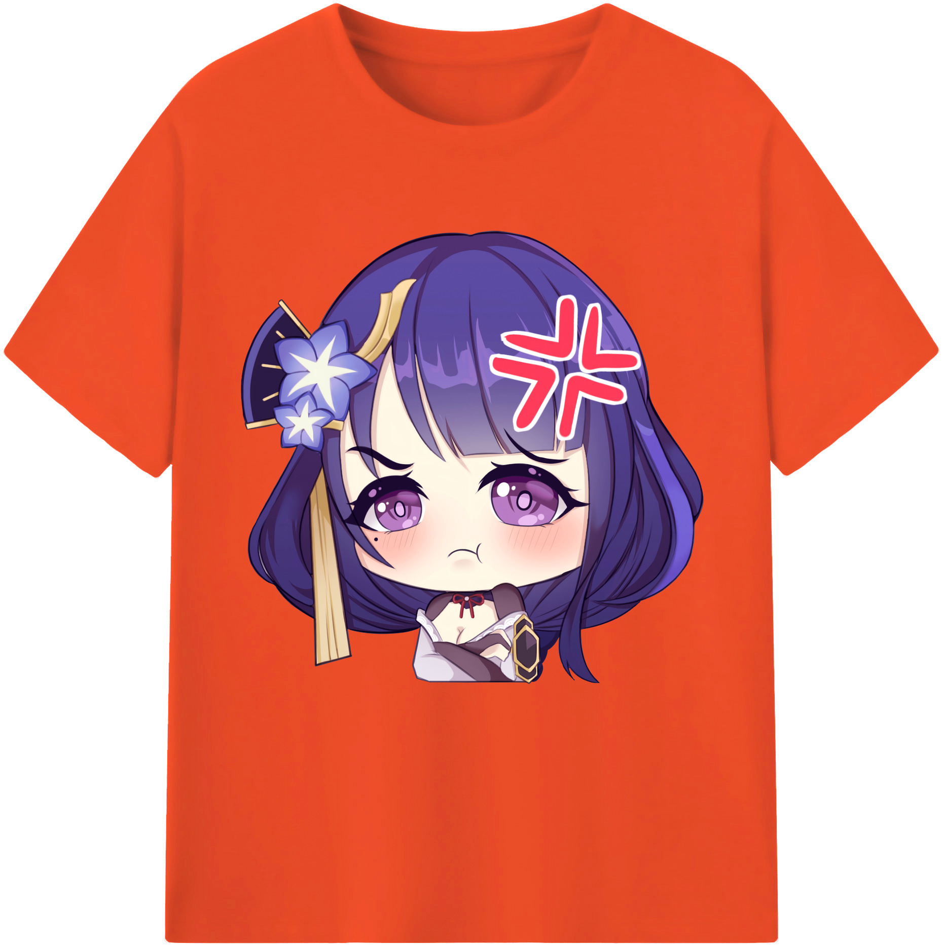 げんし神 雷電将軍 らいでんしょうぐん genshin Raiden Shogun 綿100％半袖Tシャツ（フロントプリント）