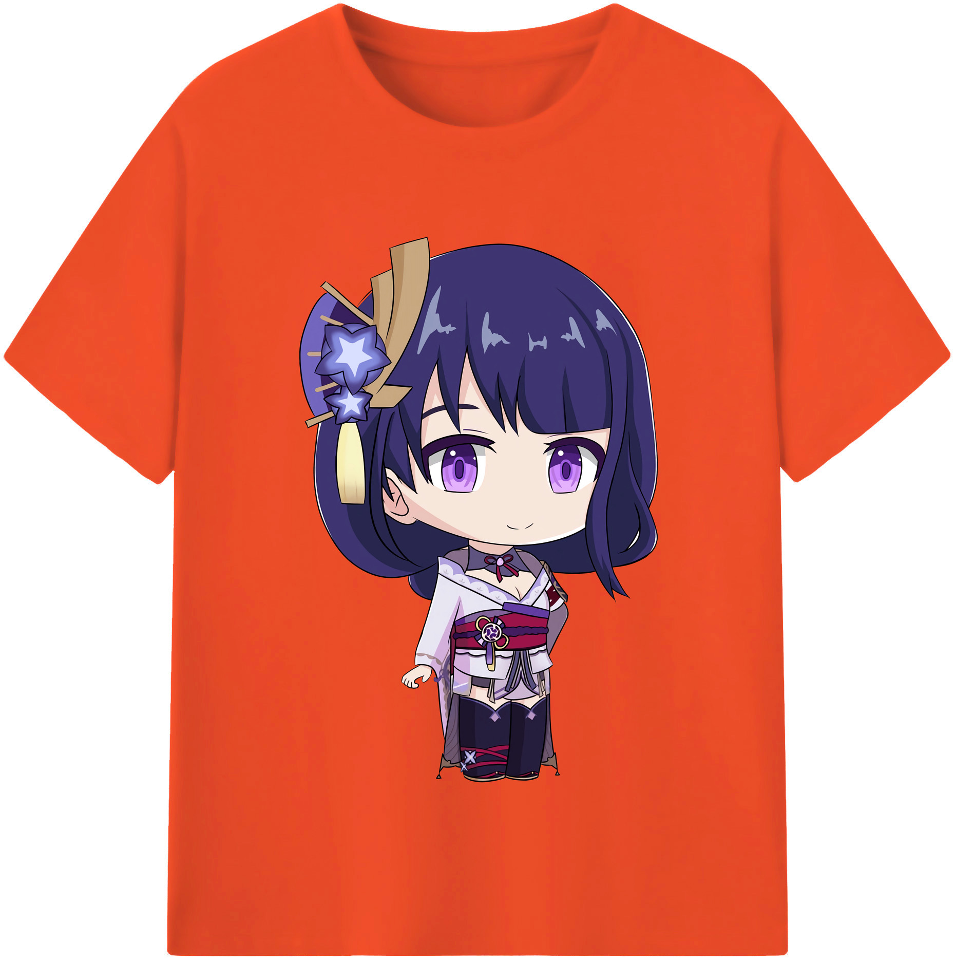 げんし神 雷電将軍 らいでんしょうぐん genshin Raiden Shogun 綿100％半袖Tシャツ（フロントプリント）