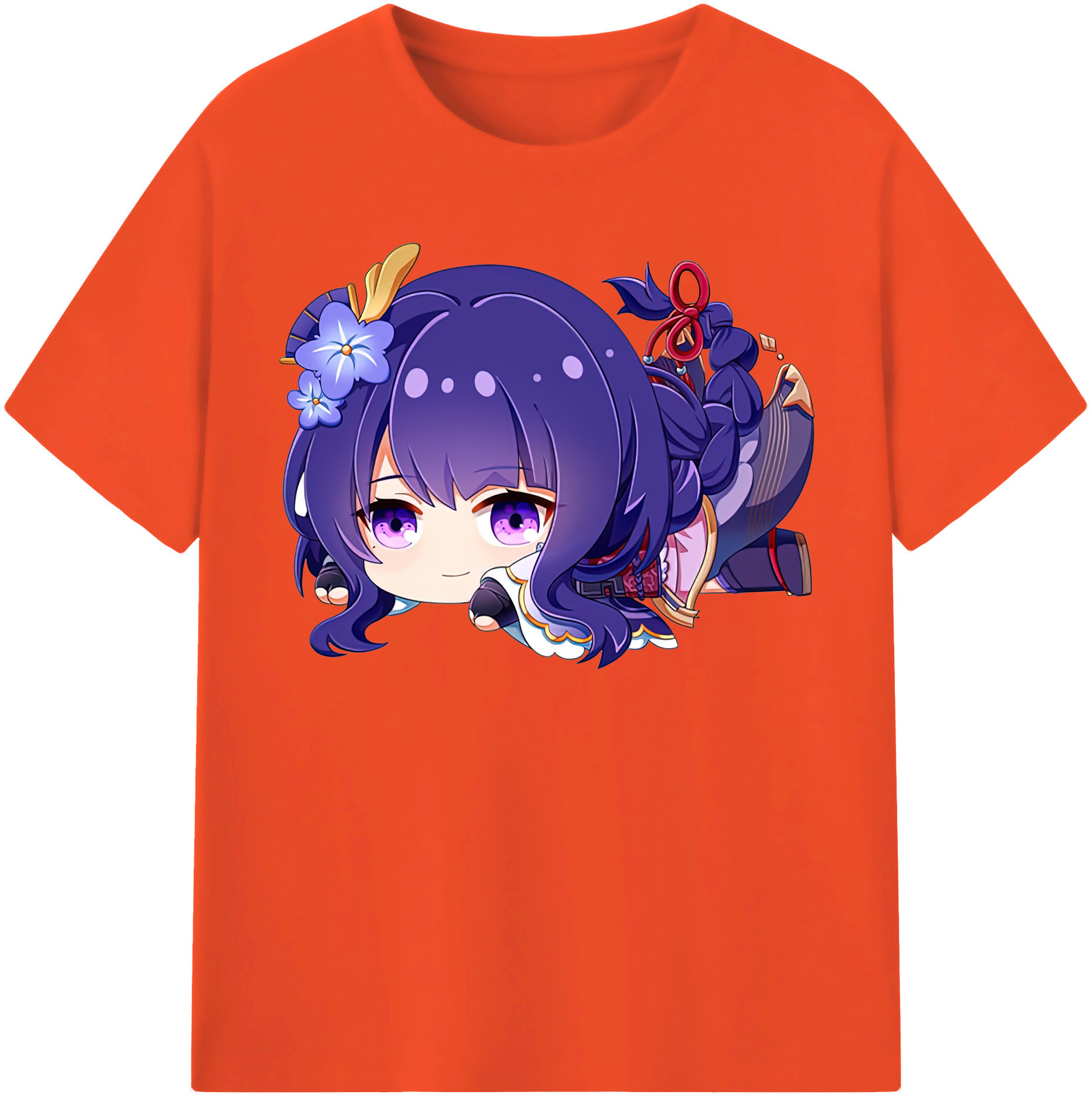 げんし神 雷電将軍 らいでんしょうぐん genshin Raiden Shogun 綿100％半袖Tシャツ（フロントプリント）