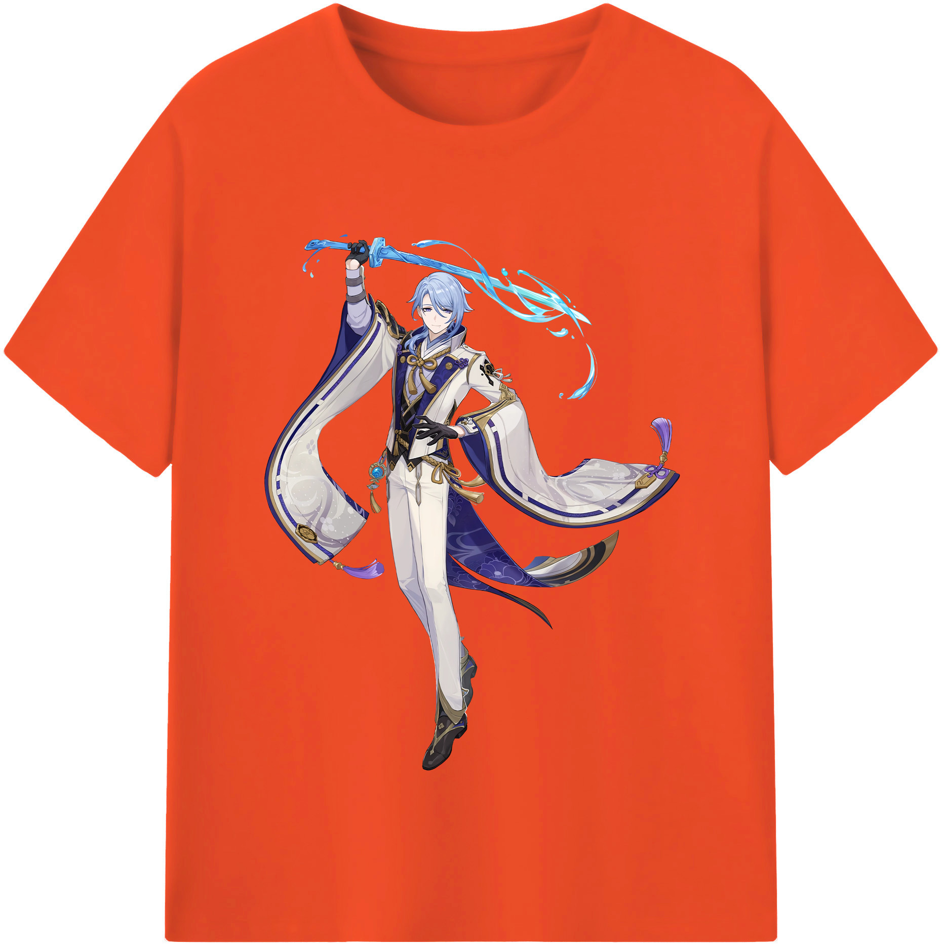 げんし神 神里綾人 かみさとあやと genshin Kamisato Ayato 綿100％半袖Tシャツ（フロントプリント）