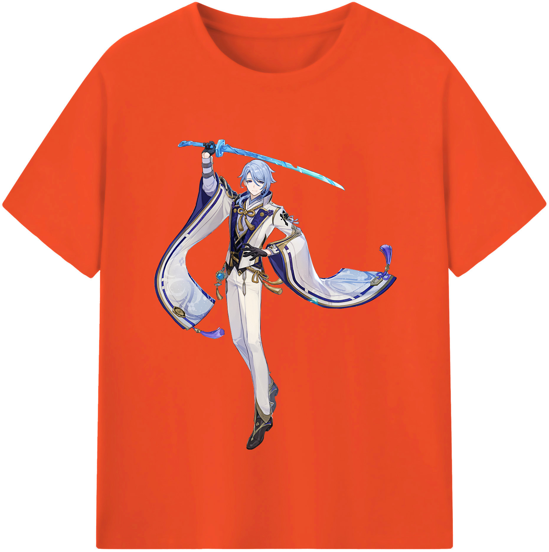 げんし神 神里綾人 かみさとあやと genshin Kamisato Ayato 綿100％半袖Tシャツ（フロントプリント）