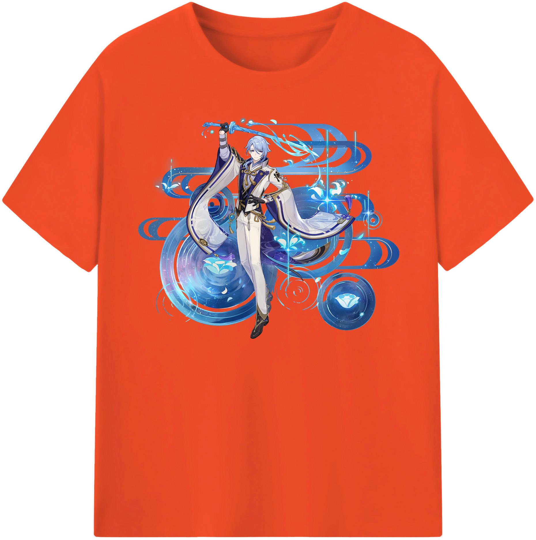 げんし神 神里綾人 かみさとあやと genshin Kamisato Ayato 綿100％半袖Tシャツ（フロントプリント）
