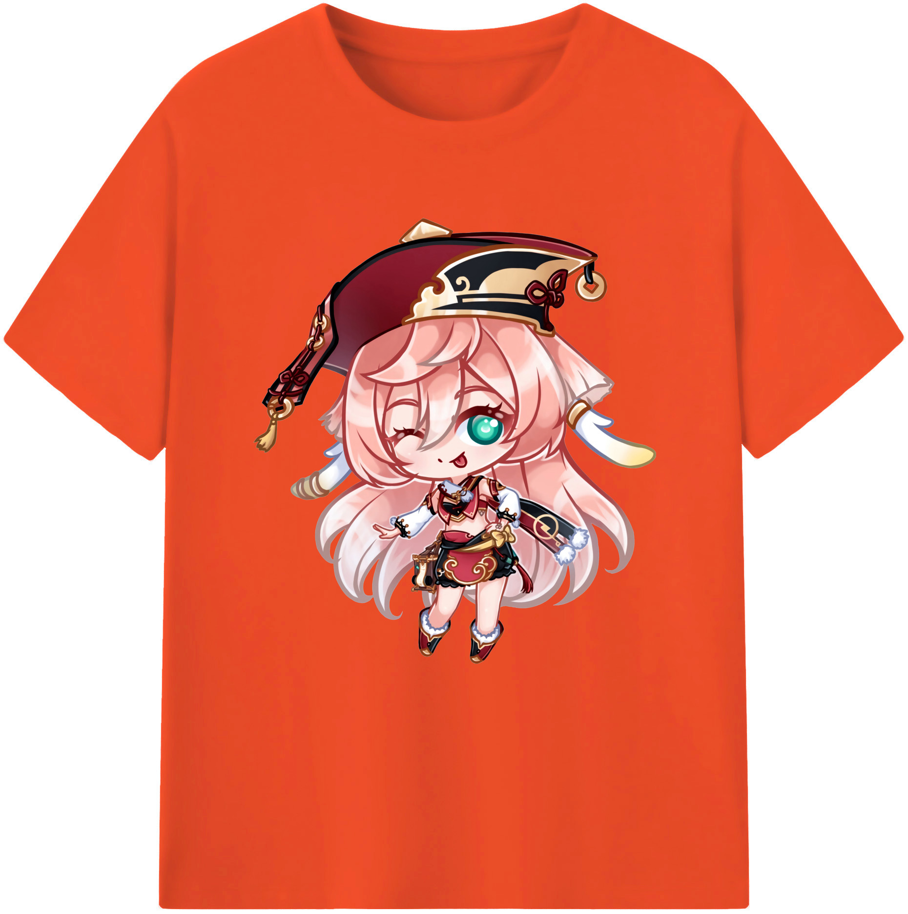 げんし神 ヤンフェイ genshin Yanfei 綿100％半袖Tシャツ（フロントプリント）