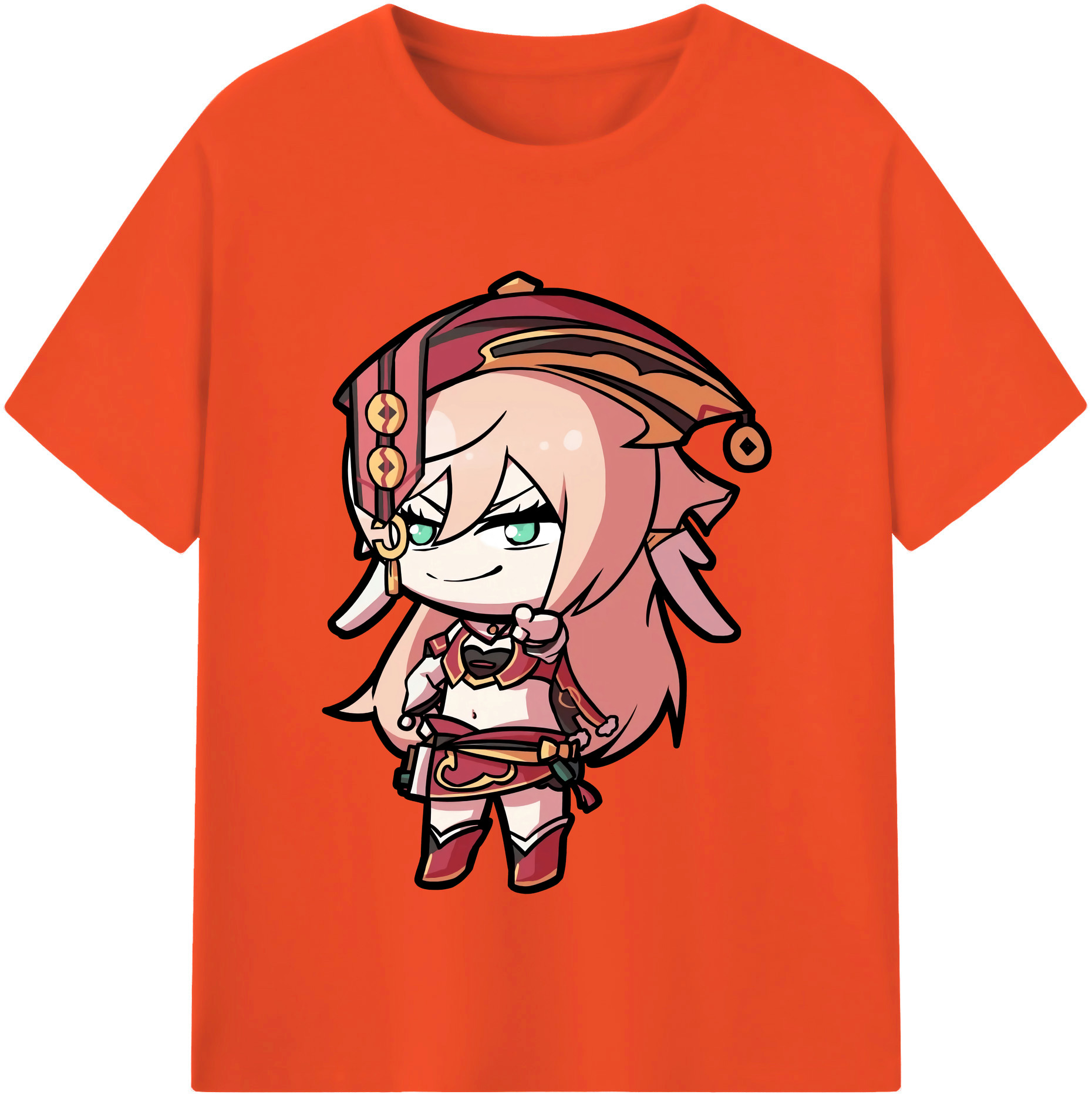 げんし神 ヤンフェイ genshin Yanfei 綿100％半袖Tシャツ（フロントプリント）