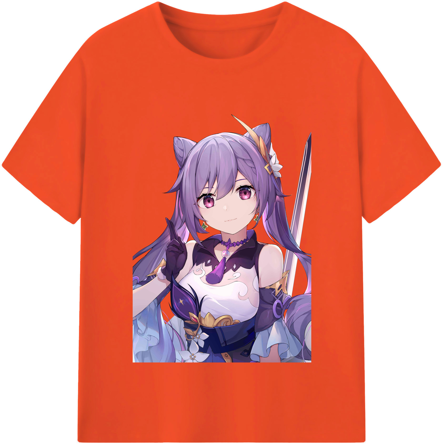 げんし神 刻晴 こくせい genshin Kokusei 綿100％半袖Tシャツ（フロントプリント）