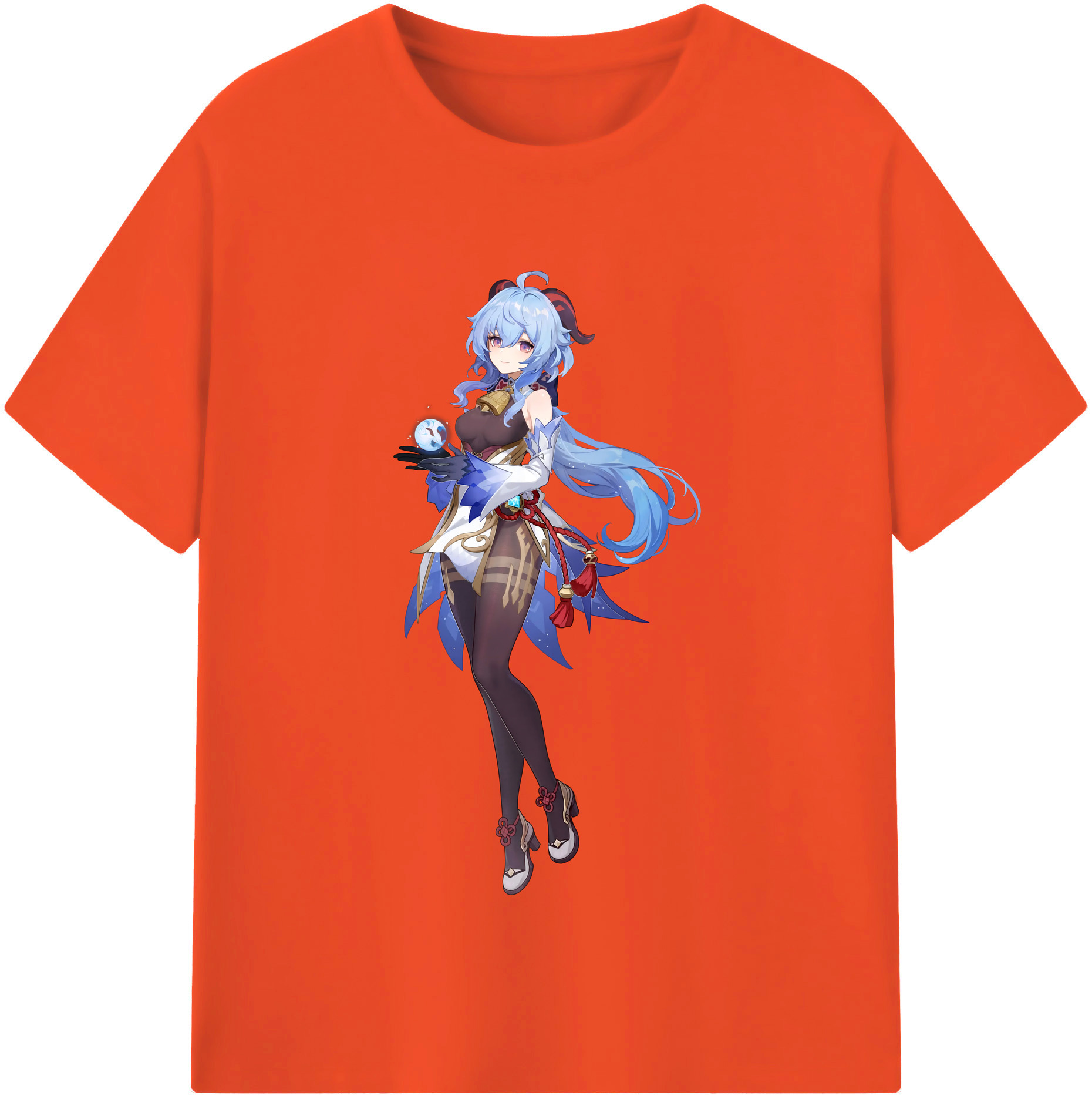 げんし神 甘雨 かんう genshin Ganyu 綿100％半袖Tシャツ（フロントプリント）