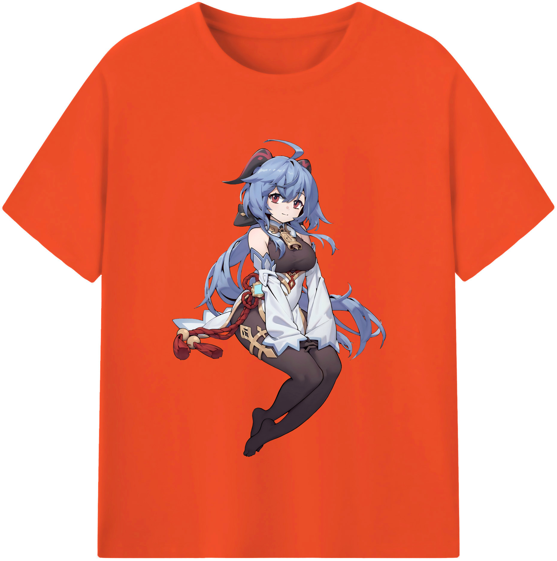 げんし神 甘雨 かんう genshin Ganyu 綿100％半袖Tシャツ（フロントプリント）