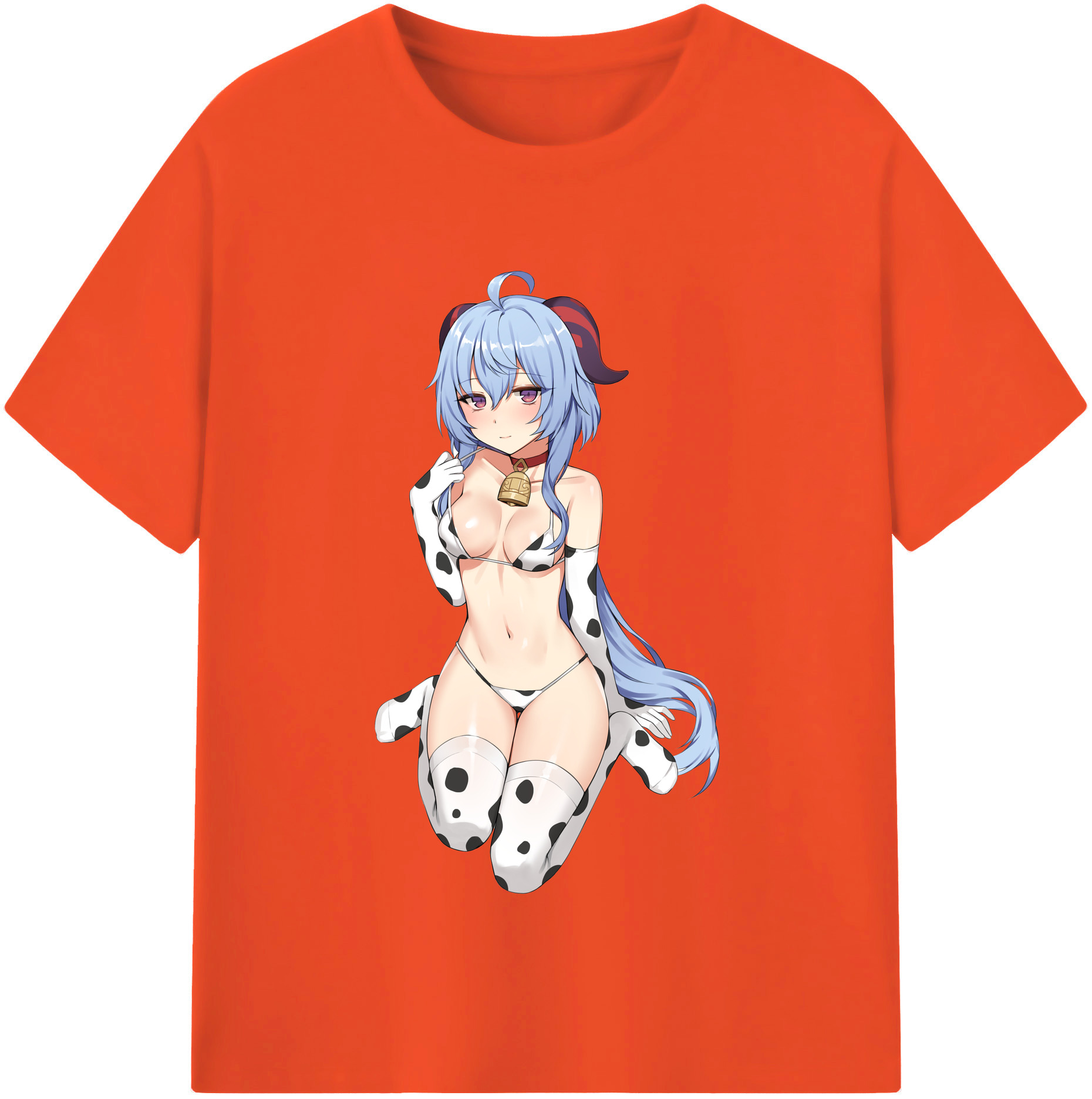 げんし神 甘雨 かんう genshin Ganyu 綿100％半袖Tシャツ（フロントプリント）