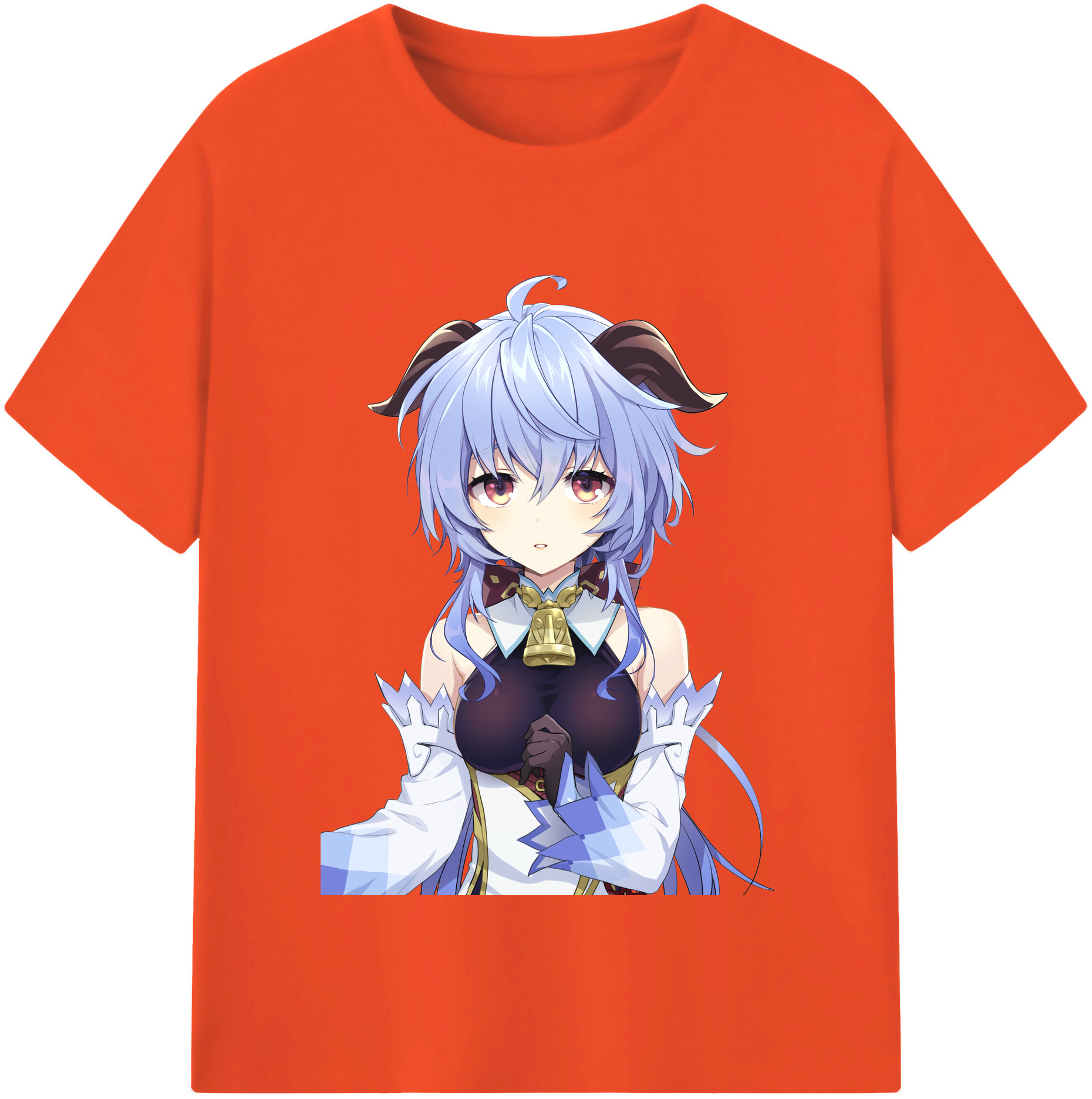 げんし神 甘雨 かんう genshin Ganyu 綿100％半袖Tシャツ（フロントプリント）