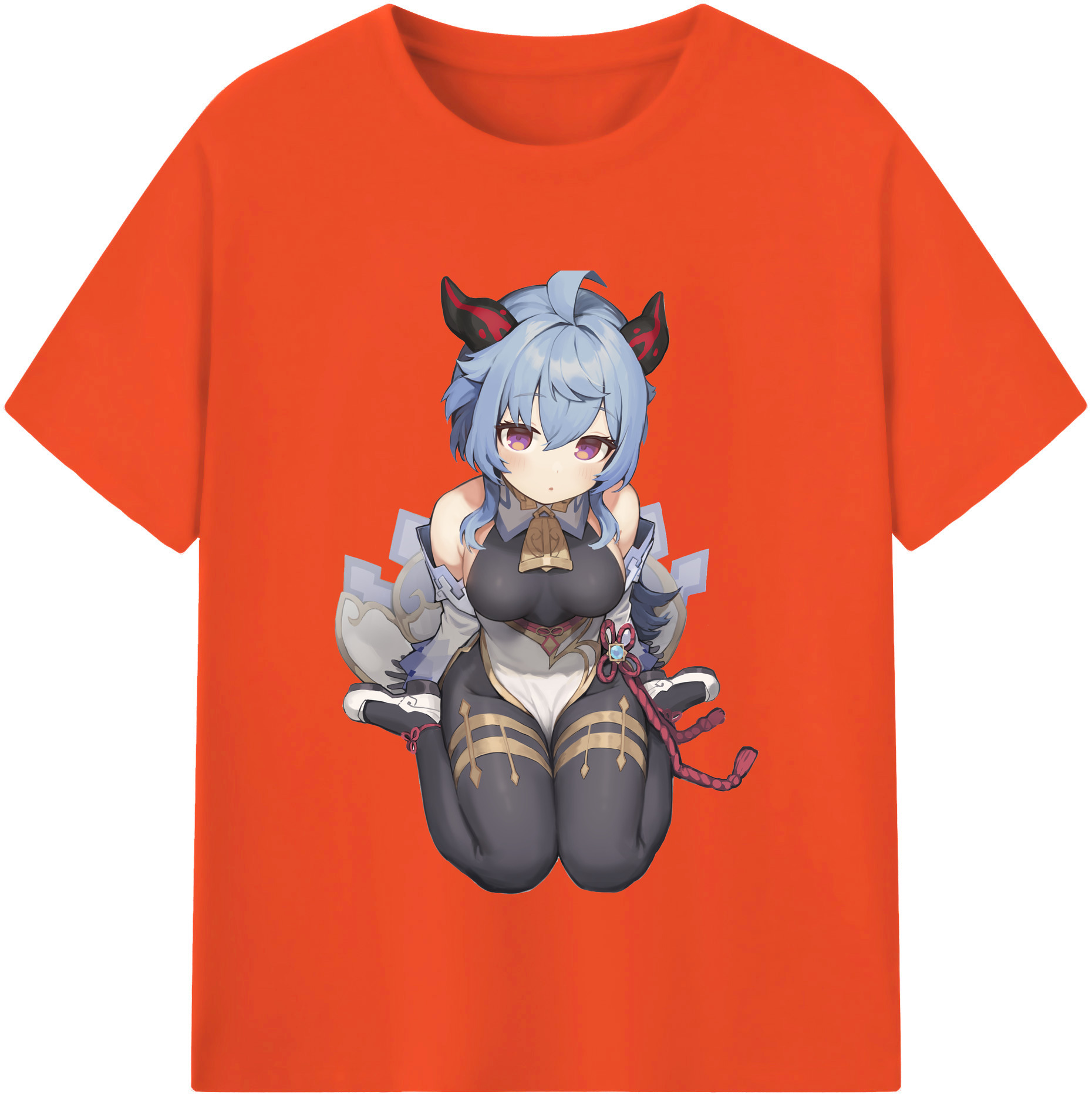 げんし神 甘雨 かんう genshin Ganyu 綿100％半袖Tシャツ（フロントプリント）
