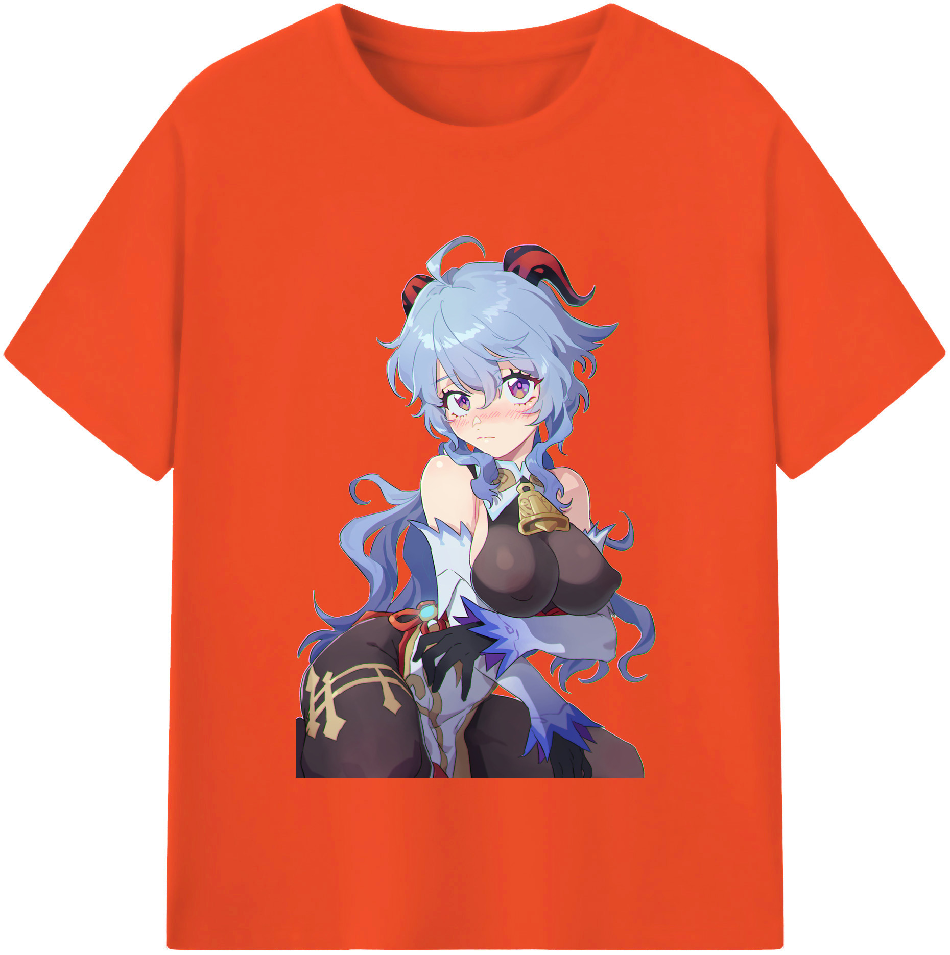 げんし神 甘雨 かんう genshin Ganyu 綿100％半袖Tシャツ（フロントプリント）