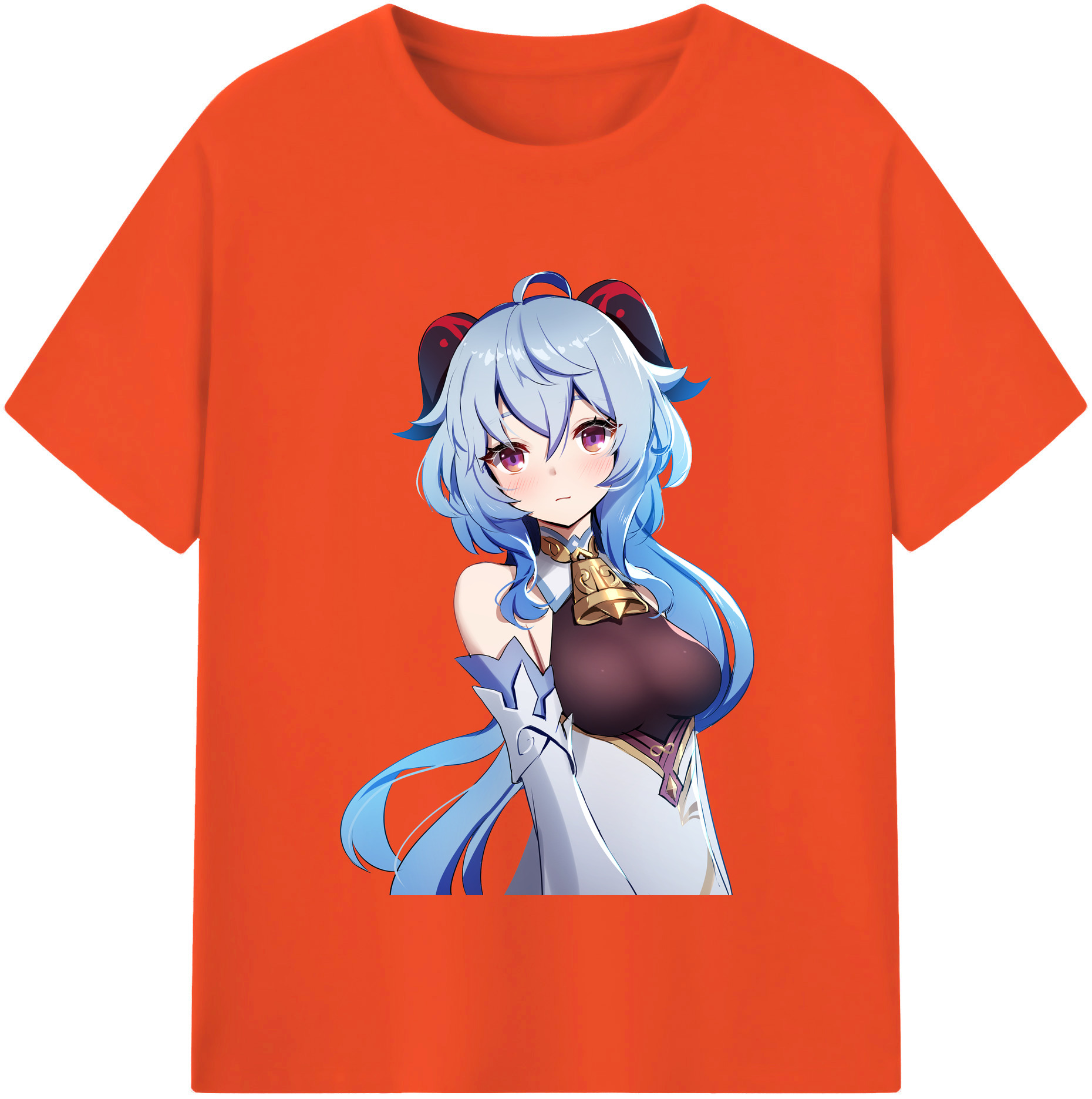 げんし神 甘雨 かんう genshin Ganyu 綿100％半袖Tシャツ（フロントプリント）
