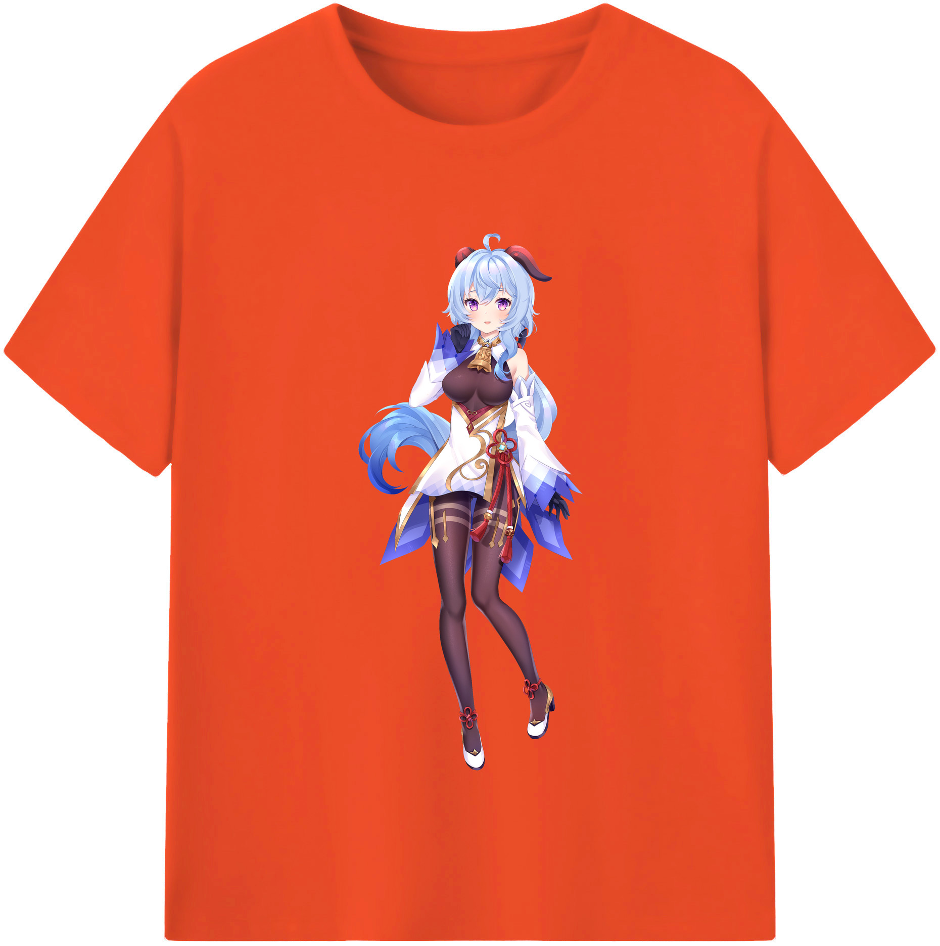 げんし神 甘雨 かんう genshin Ganyu 綿100％半袖Tシャツ（フロントプリント）