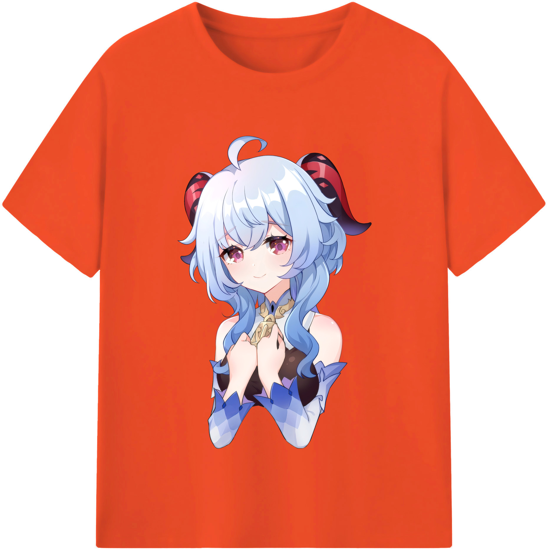 げんし神 甘雨 かんう genshin Ganyu 綿100％半袖Tシャツ（フロントプリント）