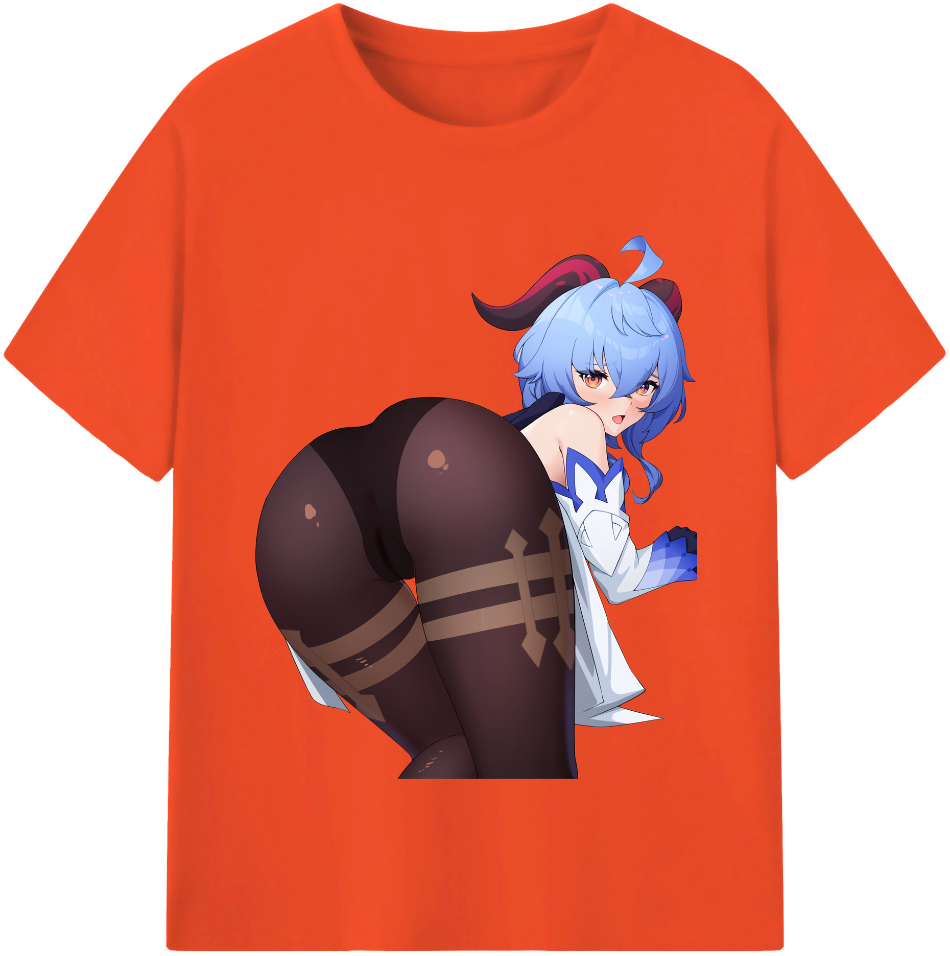 げんし神 甘雨 かんう genshin Ganyu 綿100％半袖Tシャツ（フロントプリント）
