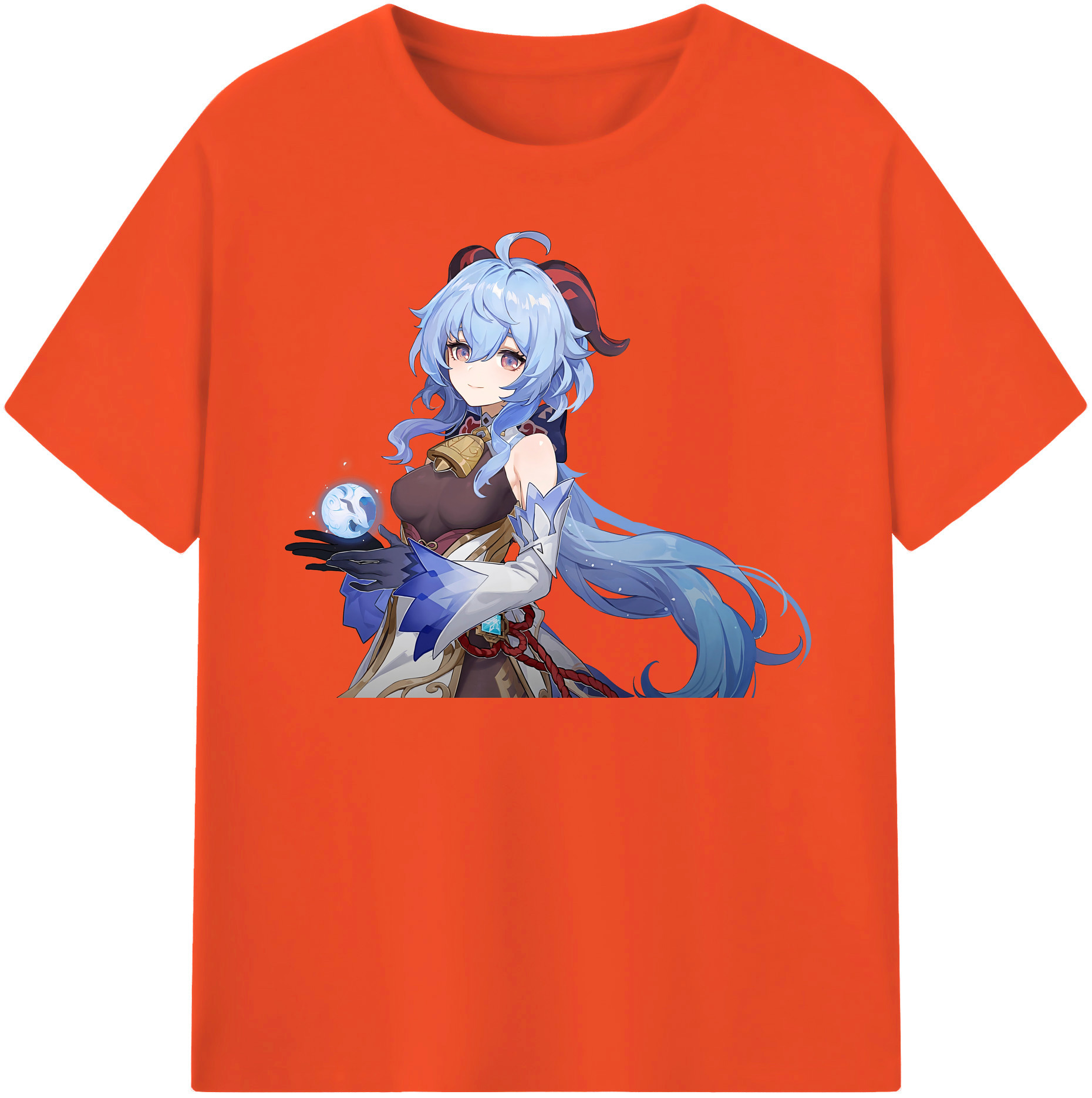 げんし神 甘雨 かんう genshin Ganyu 綿100％半袖Tシャツ（フロントプリント）