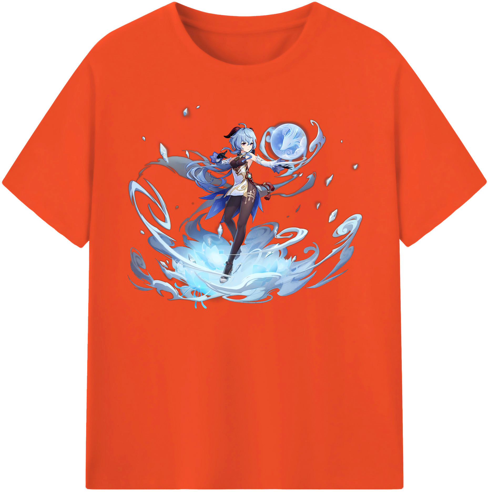 げんし神 甘雨 かんう genshin Ganyu 綿100％半袖Tシャツ（フロントプリント）