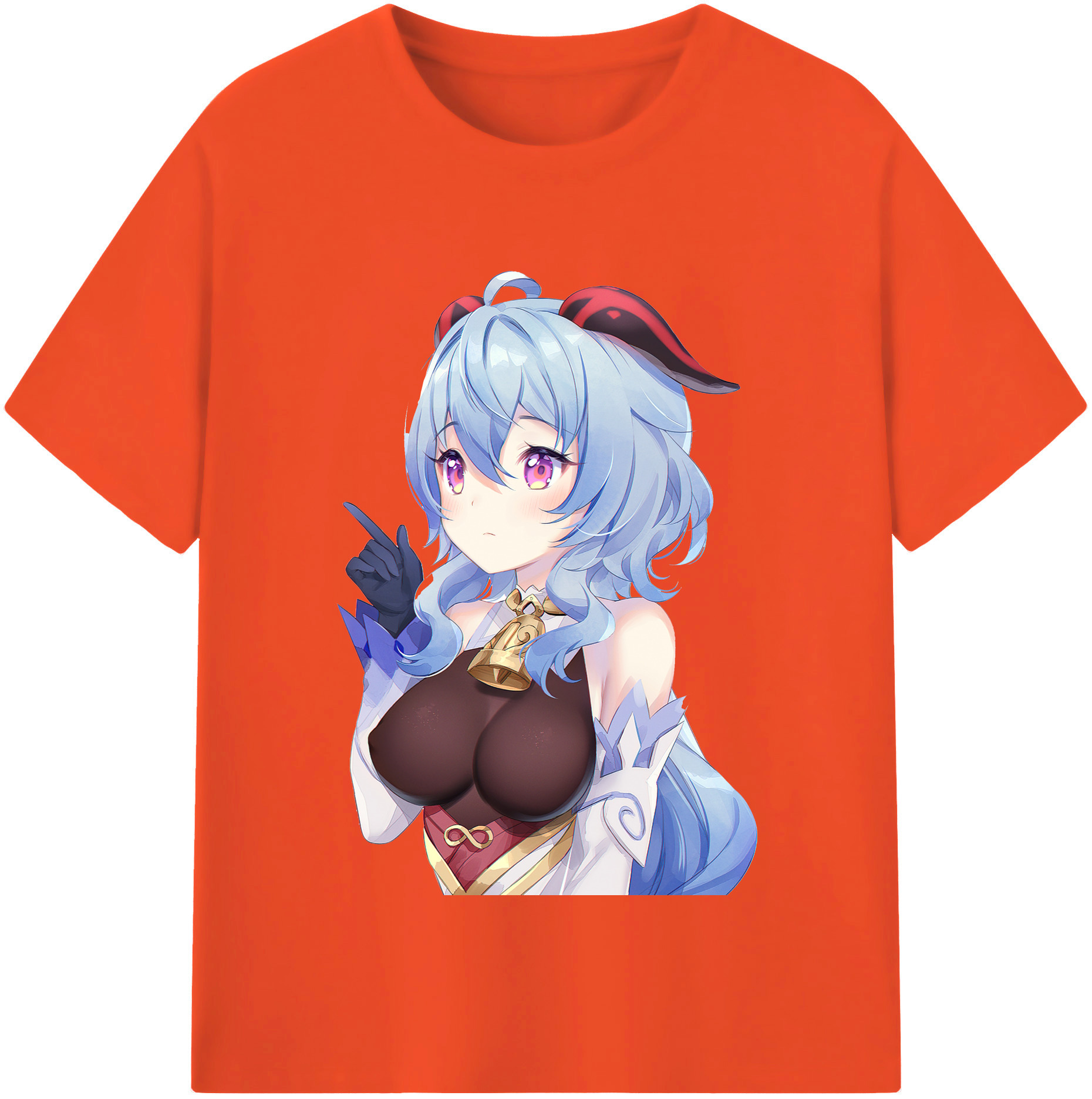 げんし神 甘雨 かんう genshin Ganyu 綿100％半袖Tシャツ（フロントプリント）