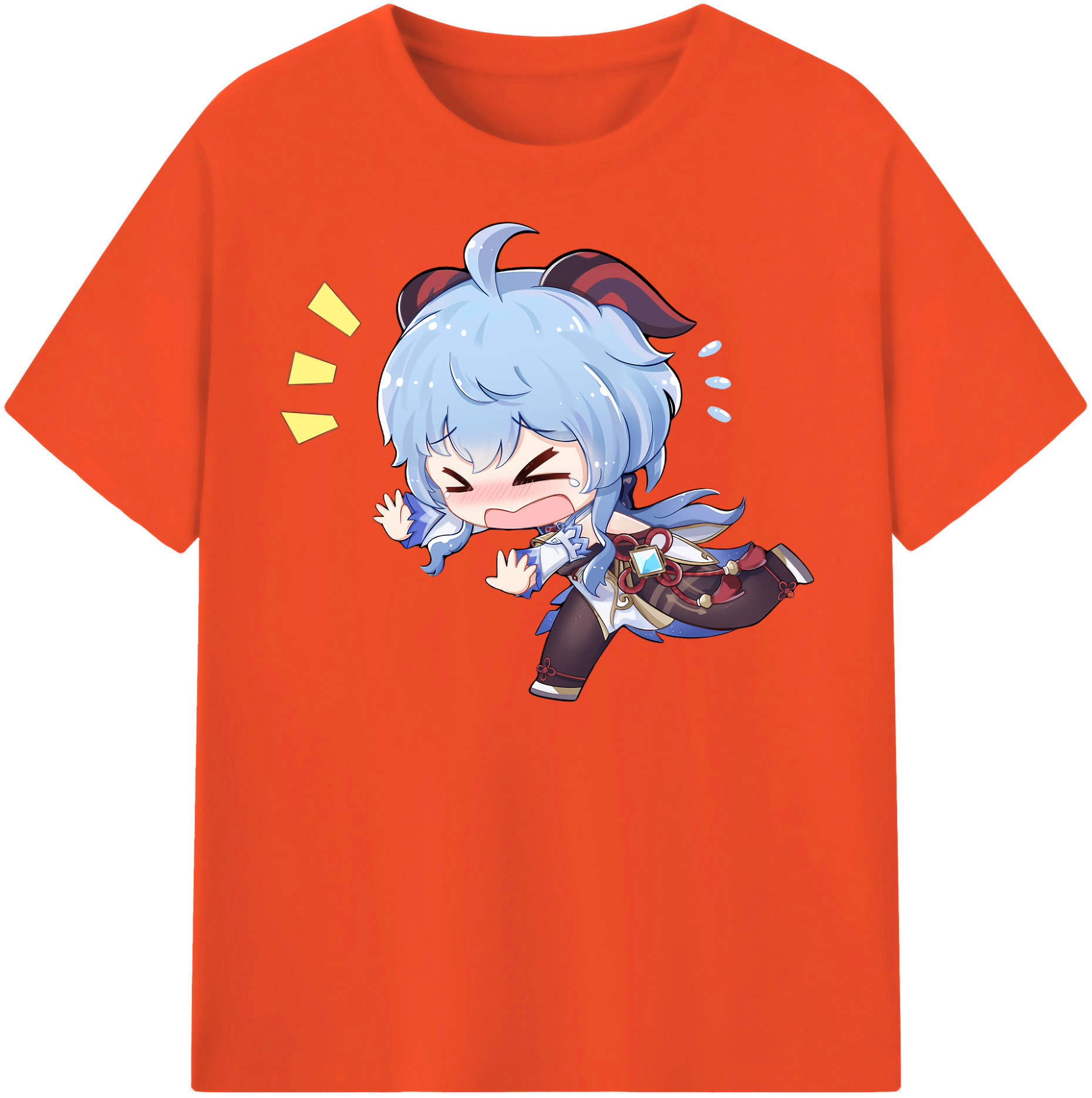 げんし神 甘雨 かんう genshin Ganyu 綿100％半袖Tシャツ（フロントプリント）