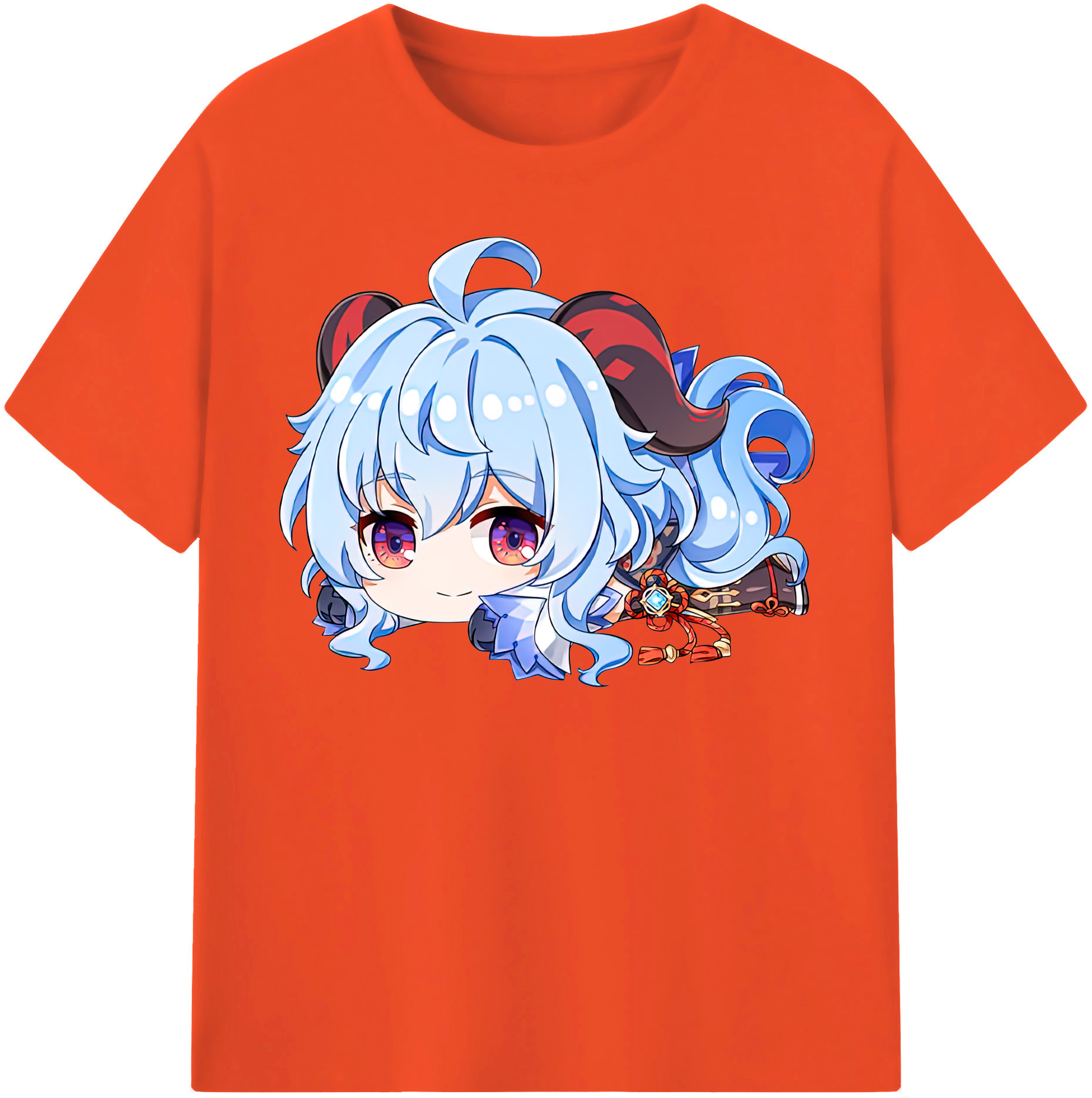 げんし神 甘雨 かんう genshin Ganyu 綿100％半袖Tシャツ（フロントプリント）