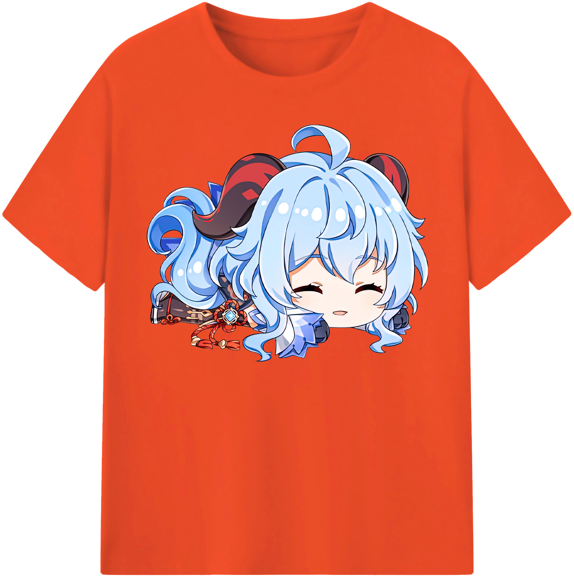 げんし神 甘雨 かんう genshin Ganyu 綿100％半袖Tシャツ（フロントプリント）