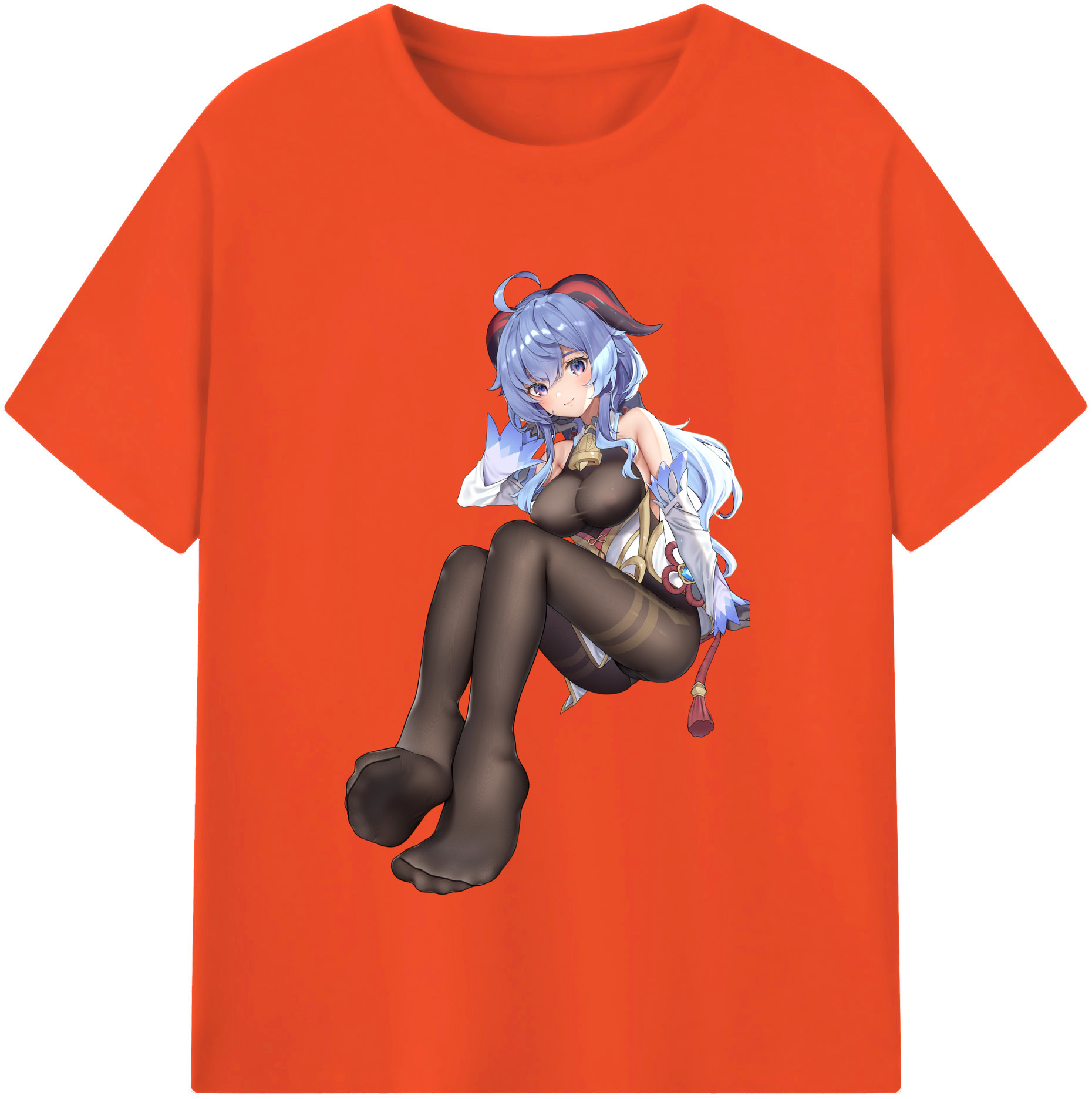 げんし神 甘雨 かんう genshin Ganyu 綿100％半袖Tシャツ（フロントプリント）