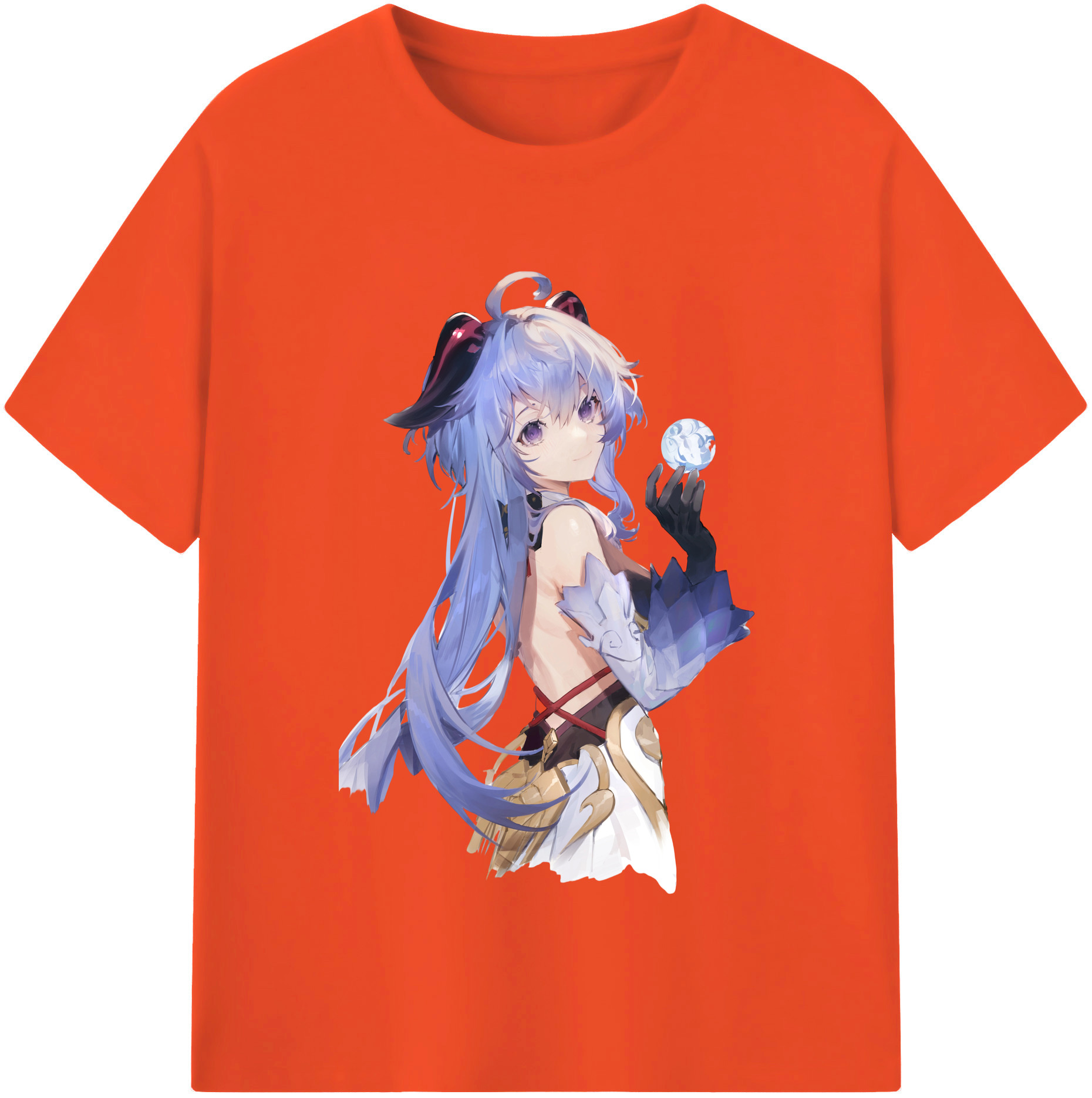 げんし神 甘雨 かんう genshin Ganyu 綿100％半袖Tシャツ（フロントプリント）