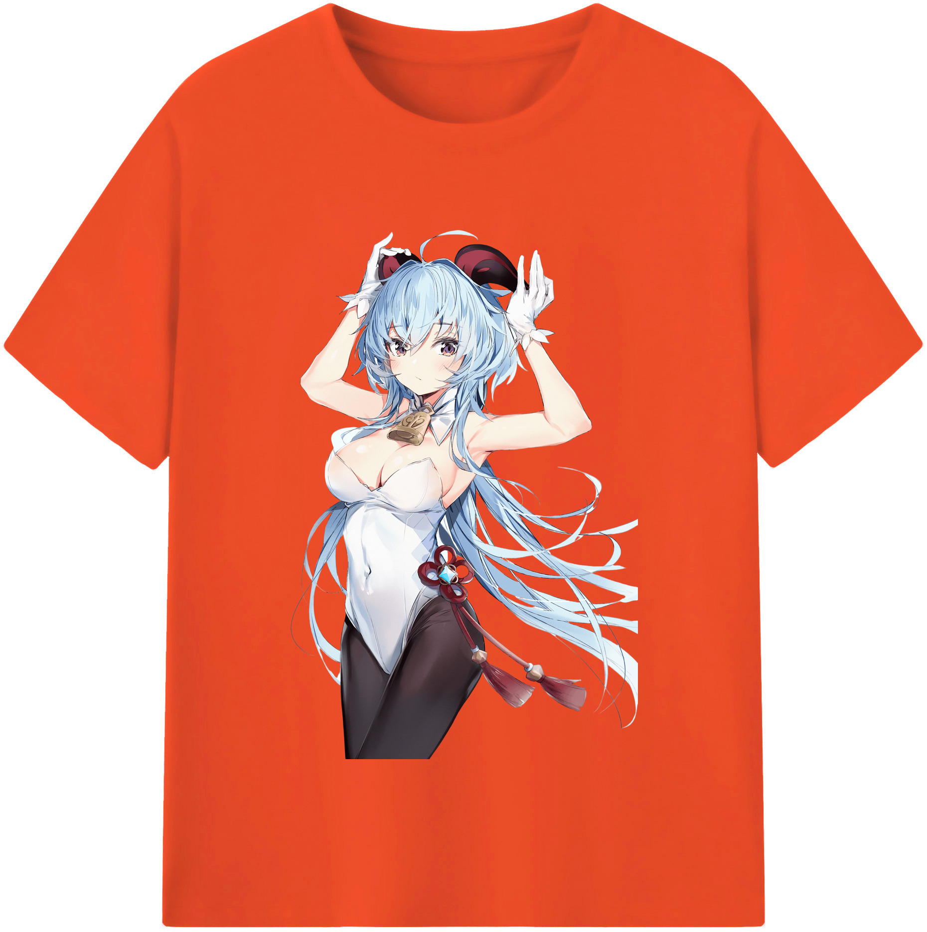 げんし神 甘雨 かんう genshin Ganyu 綿100％半袖Tシャツ（フロントプリント）