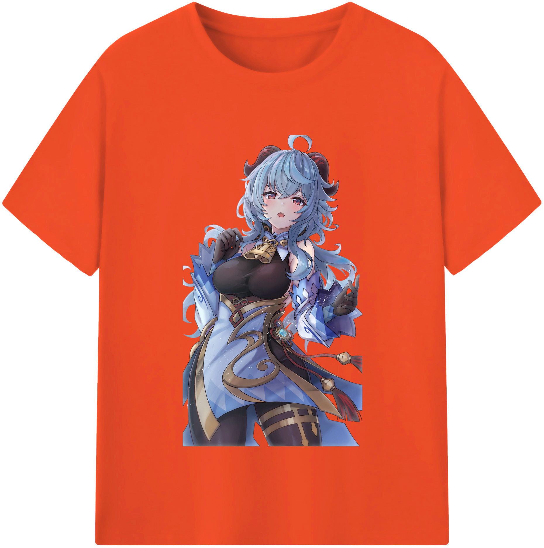 げんし神 甘雨 かんう genshin Ganyu 綿100％半袖Tシャツ（フロントプリント）