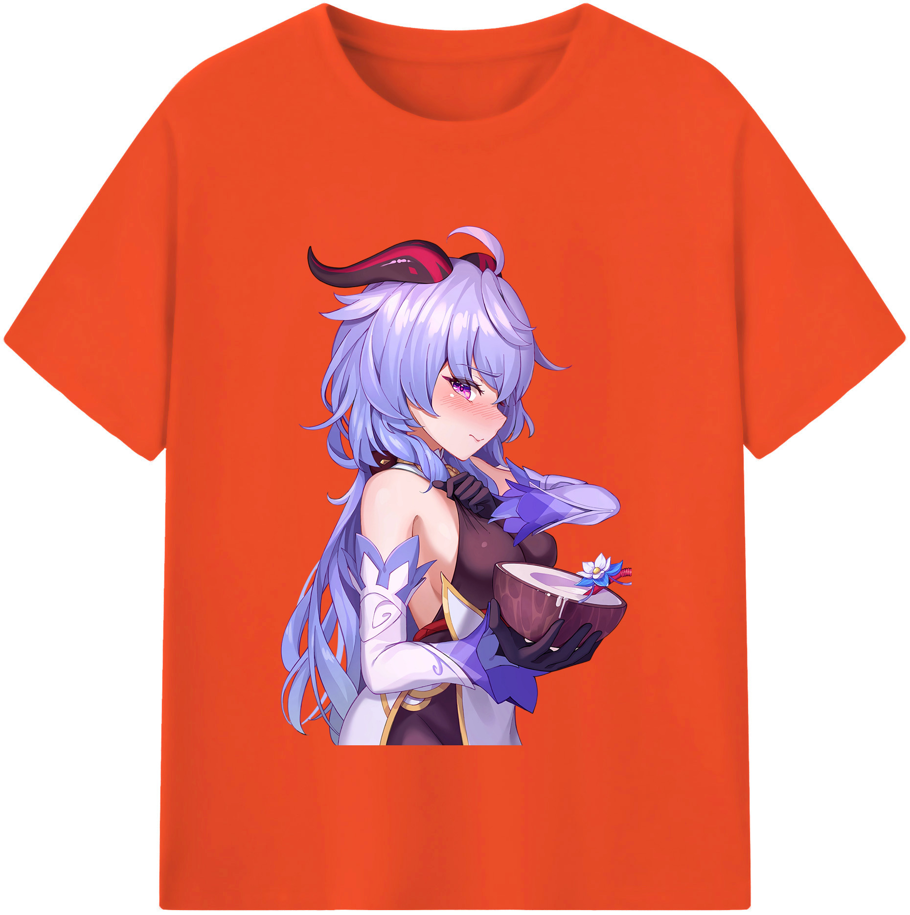 げんし神 甘雨 かんう genshin Ganyu 綿100％半袖Tシャツ（フロントプリント）