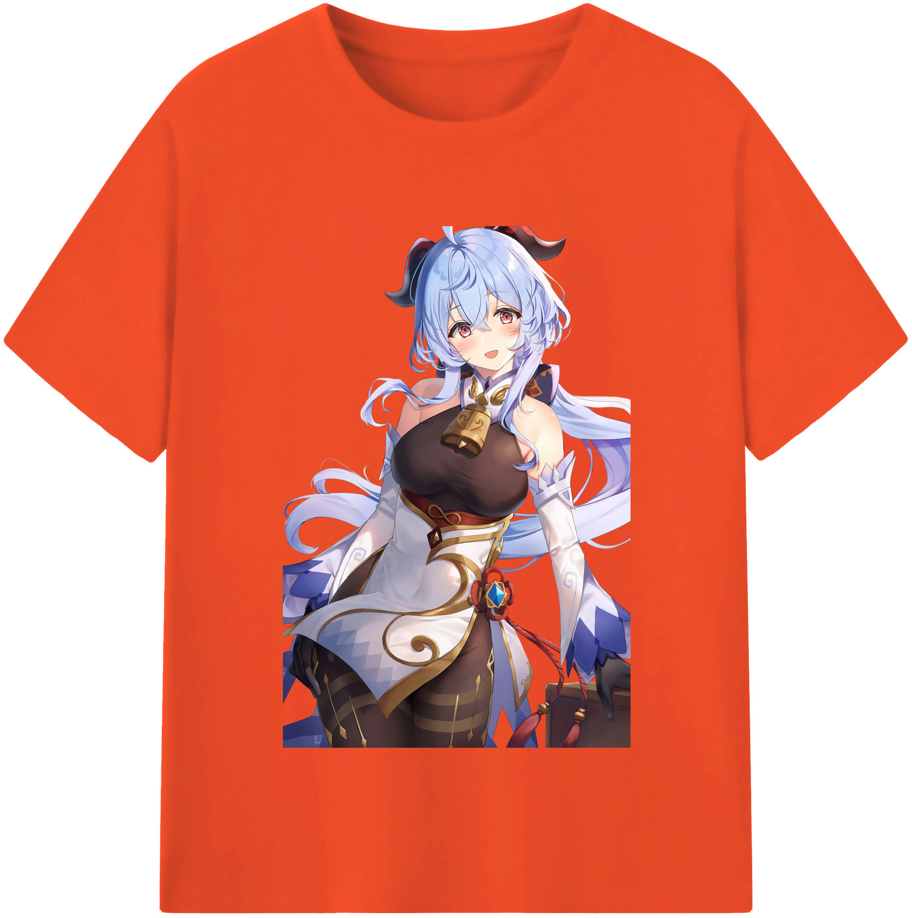 げんし神 甘雨 かんう genshin Ganyu 綿100％半袖Tシャツ（フロントプリント）