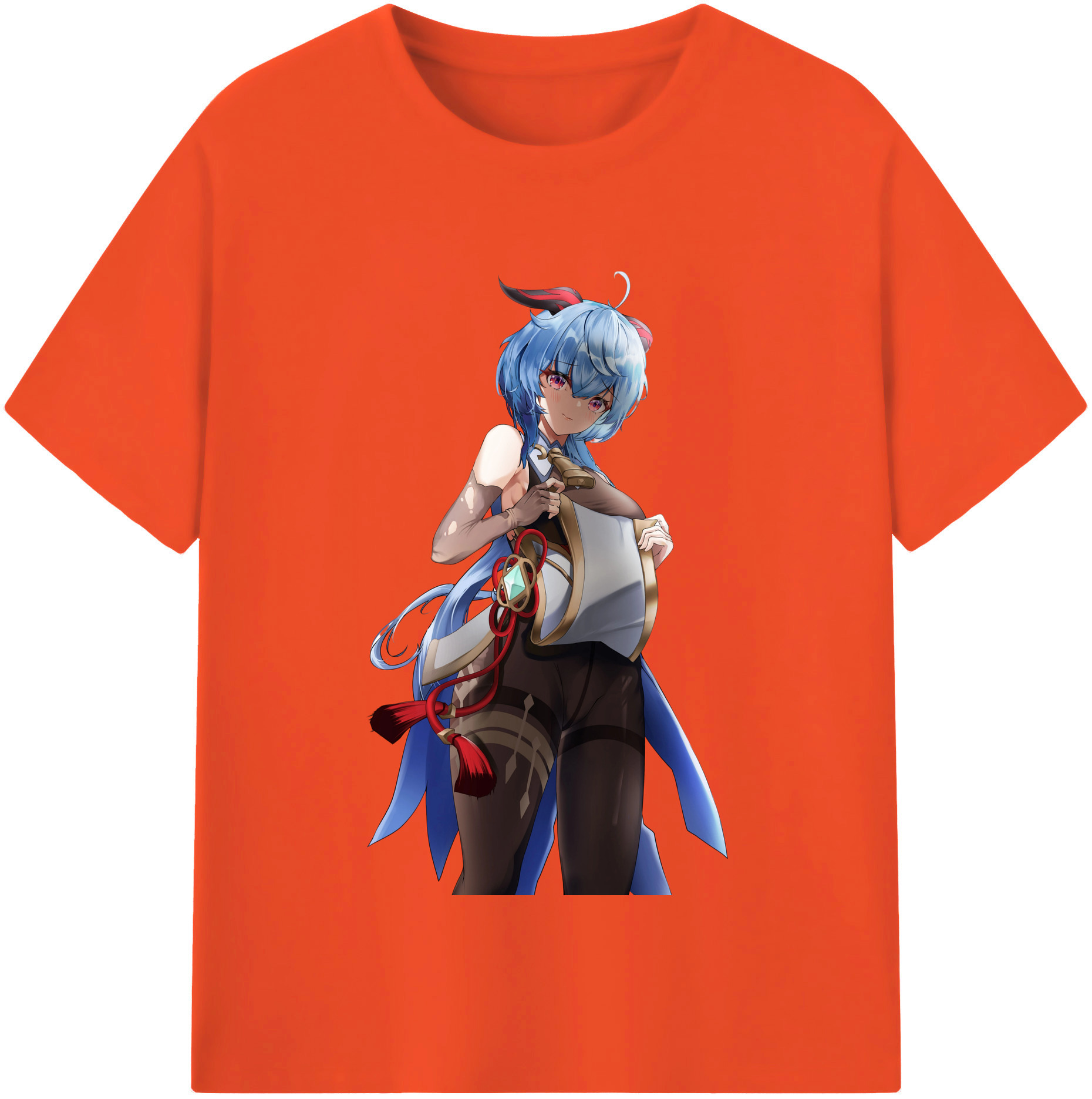 げんし神 甘雨 かんう genshin Ganyu 綿100％半袖Tシャツ（フロントプリント）