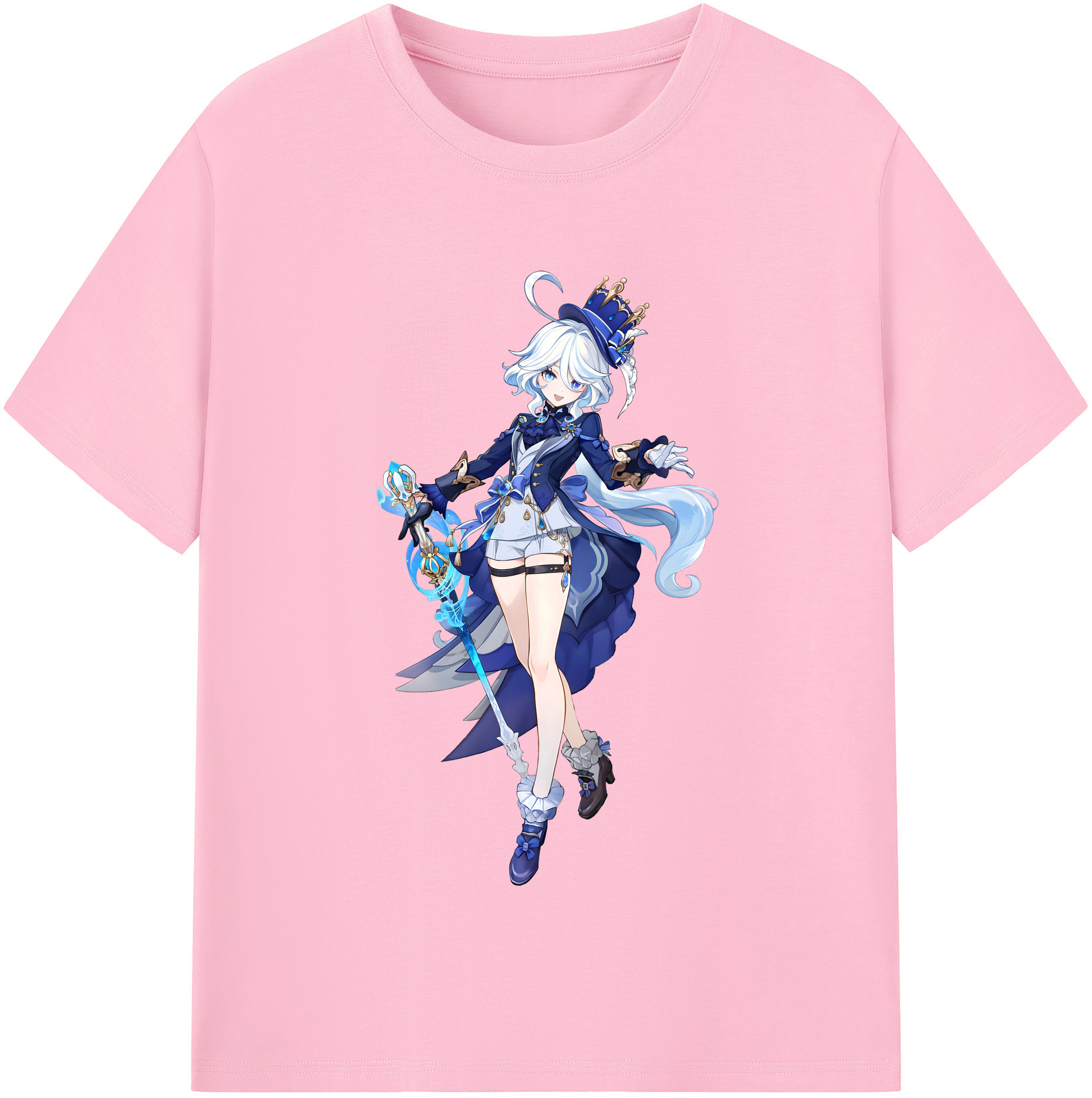 げんし神 フリーナ genshin Furina 綿100％半袖Tシャツ（フロントプリント）