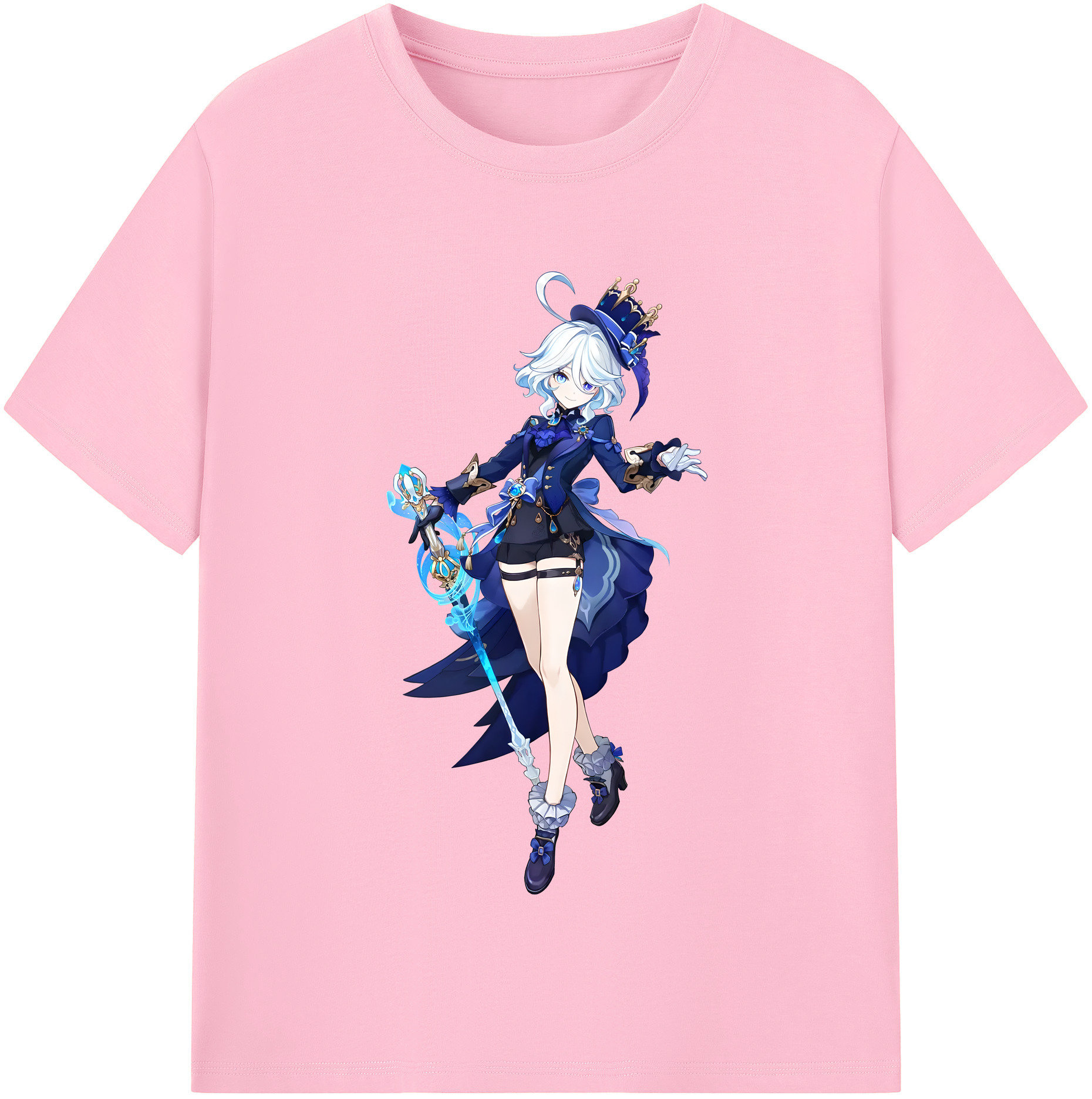 げんし神 フリーナ genshin Furina 綿100％半袖Tシャツ（フロントプリント）