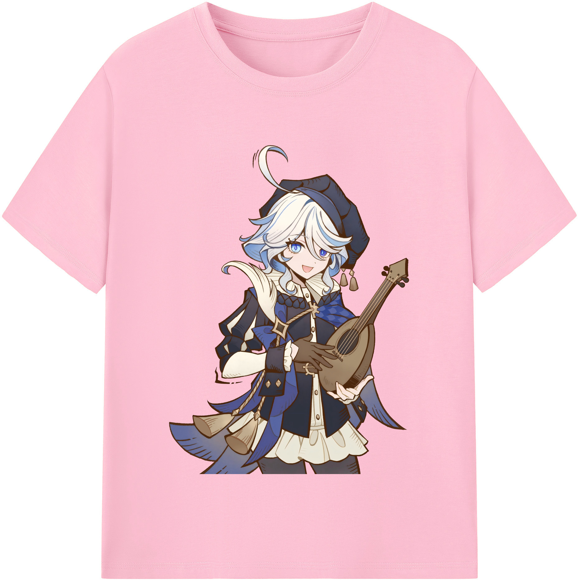 げんし神 フリーナ genshin Furina 綿100％半袖Tシャツ（フロントプリント）