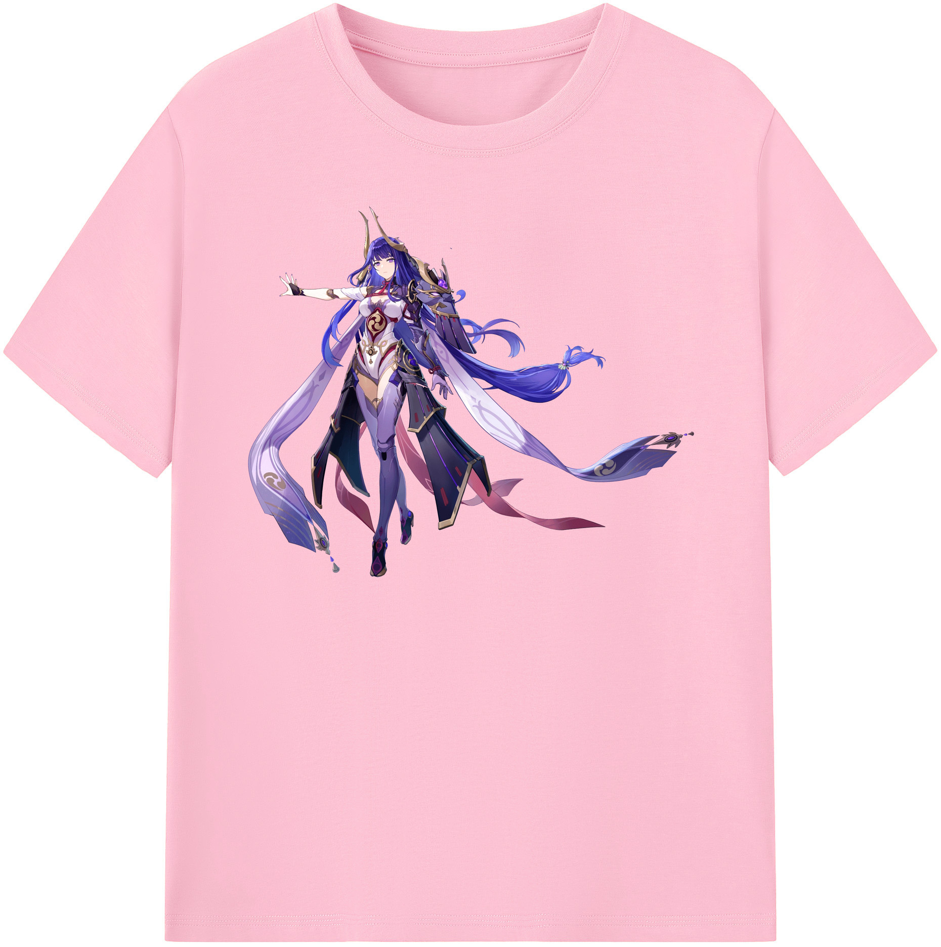 げんし神 雷電将軍 らいでんしょうぐん genshin Raiden Shogun 綿100％半袖Tシャツ（フロントプリント）