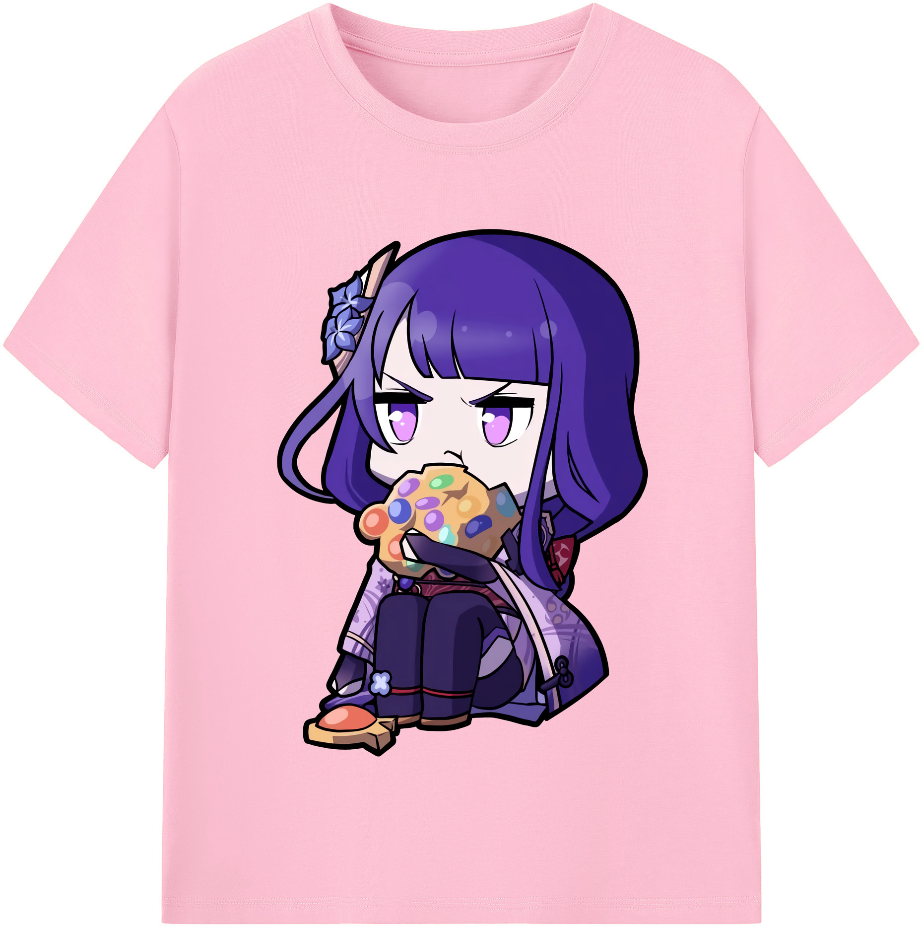 げんし神 雷電将軍 らいでんしょうぐん genshin Raiden Shogun 綿100％半袖Tシャツ（フロントプリント）