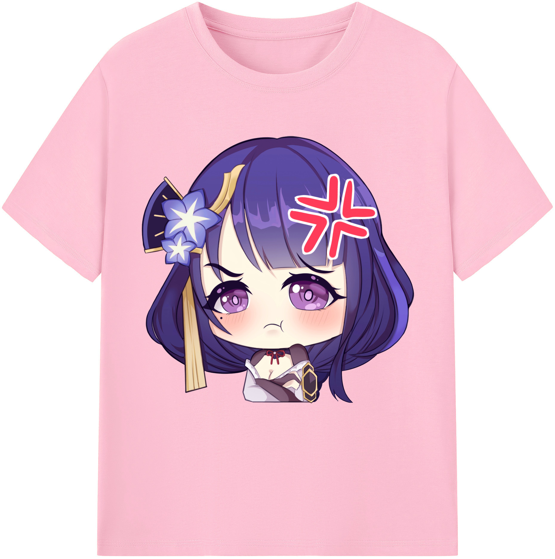 げんし神 雷電将軍 らいでんしょうぐん genshin Raiden Shogun 綿100％半袖Tシャツ（フロントプリント）