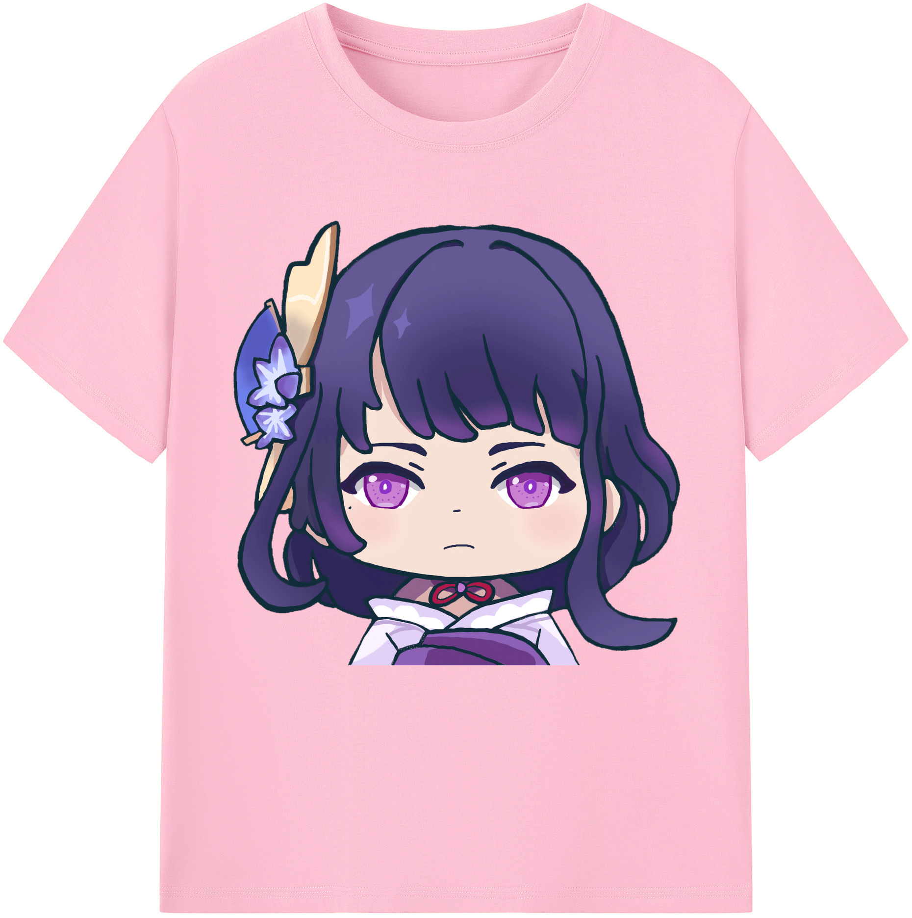 げんし神 雷電将軍 らいでんしょうぐん genshin Raiden Shogun 綿100％半袖Tシャツ（フロントプリント）