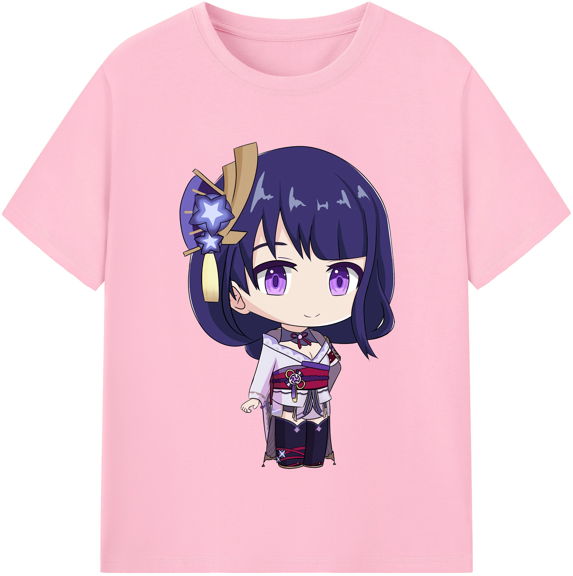 げんし神 雷電将軍 らいでんしょうぐん genshin Raiden Shogun 綿100％半袖Tシャツ（フロントプリント）